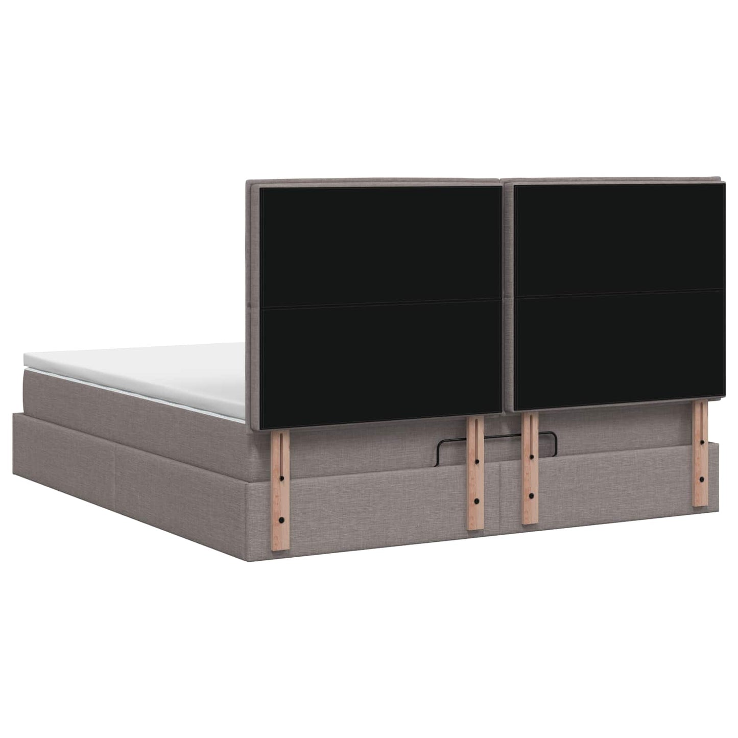 vidaXL Κρεβάτι Ottoman με Στρώμα και LED Taupe 140 x 190 cm Ύφασμα
