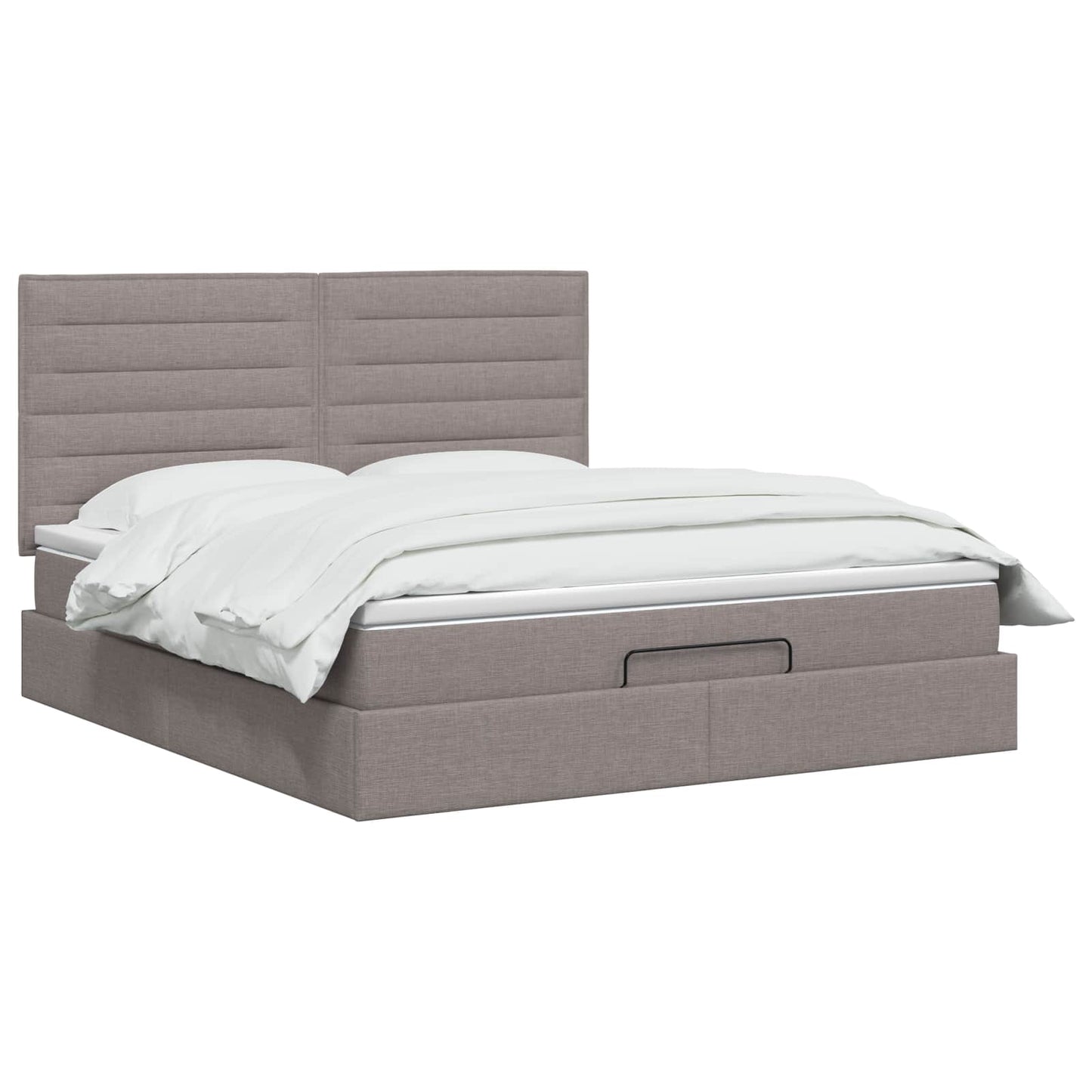 vidaXL Κρεβάτι Ottoman με Στρώμα και LED Taupe 140 x 190 cm Ύφασμα