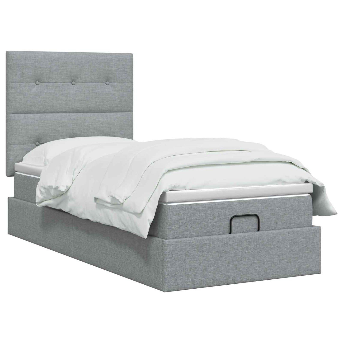 vidaXL Κρεβάτι Ottoman με Στρώμα και LED Ανοιχτό γκρι 80 x 200 cm