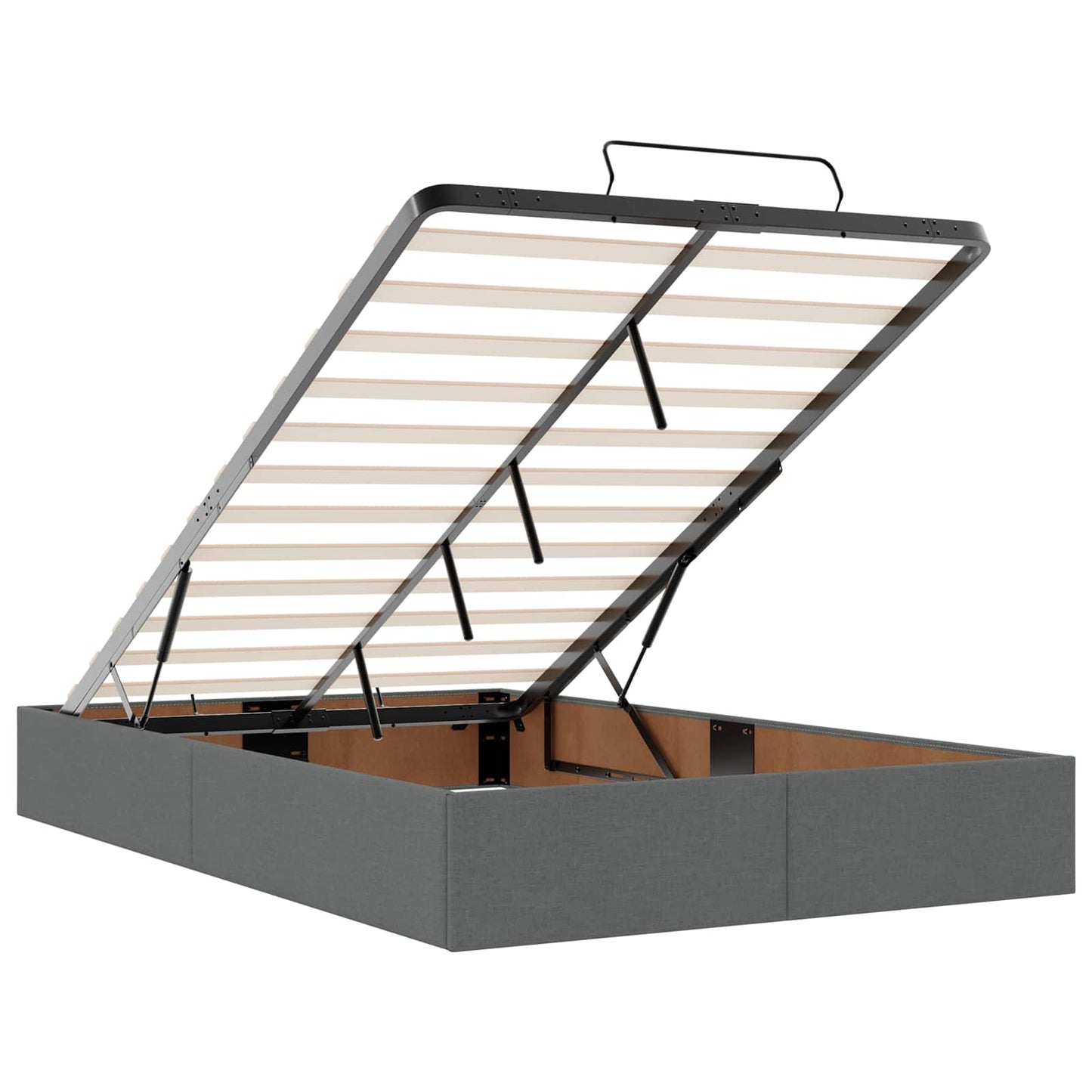 vidaXL Κρεβάτι Ottoman με Στρώμα και LED Σκούρο Γκρι 120 x 190 cm