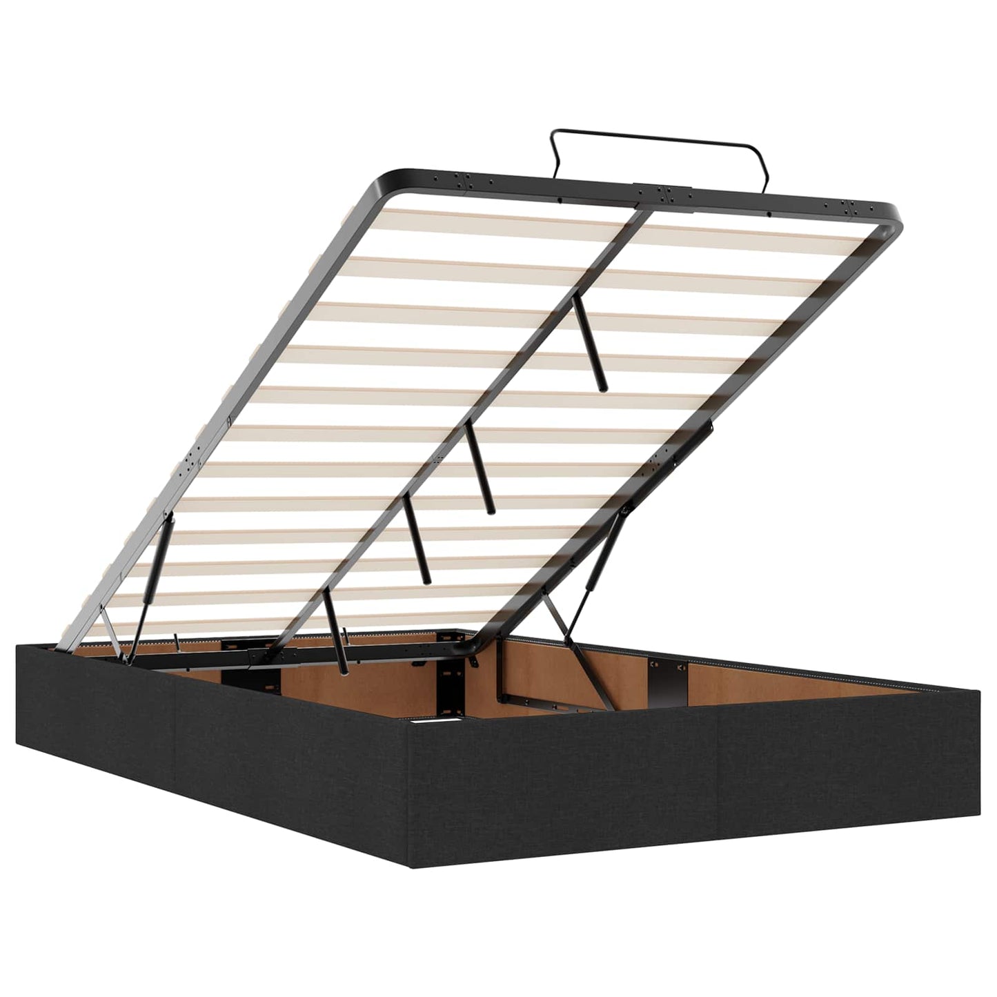 vidaXL Κρεβάτι Ottoman με Στρώμα και LED Μαύρο 120 x 200 cm Ύφασμα