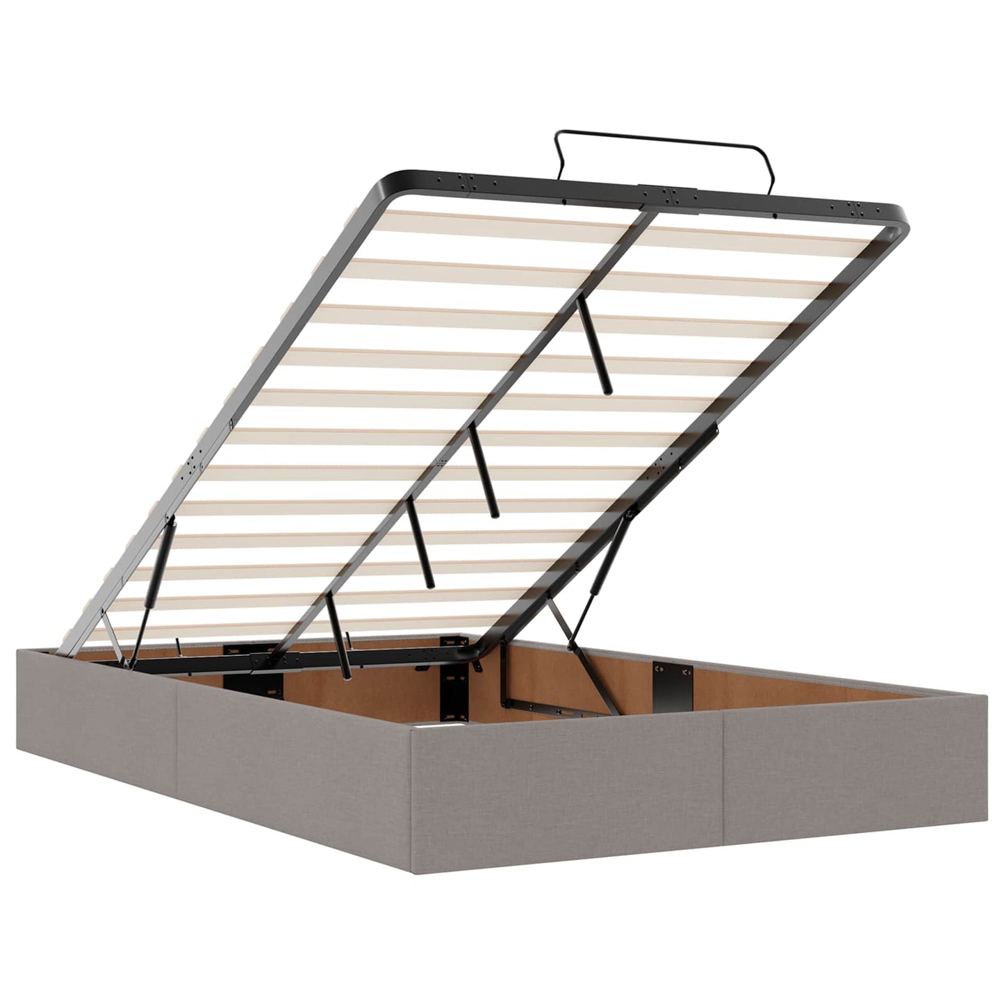 vidaXL Κρεβάτι Ottoman με Στρώμα και LED Taupe 120 x 200 cm Ύφασμα