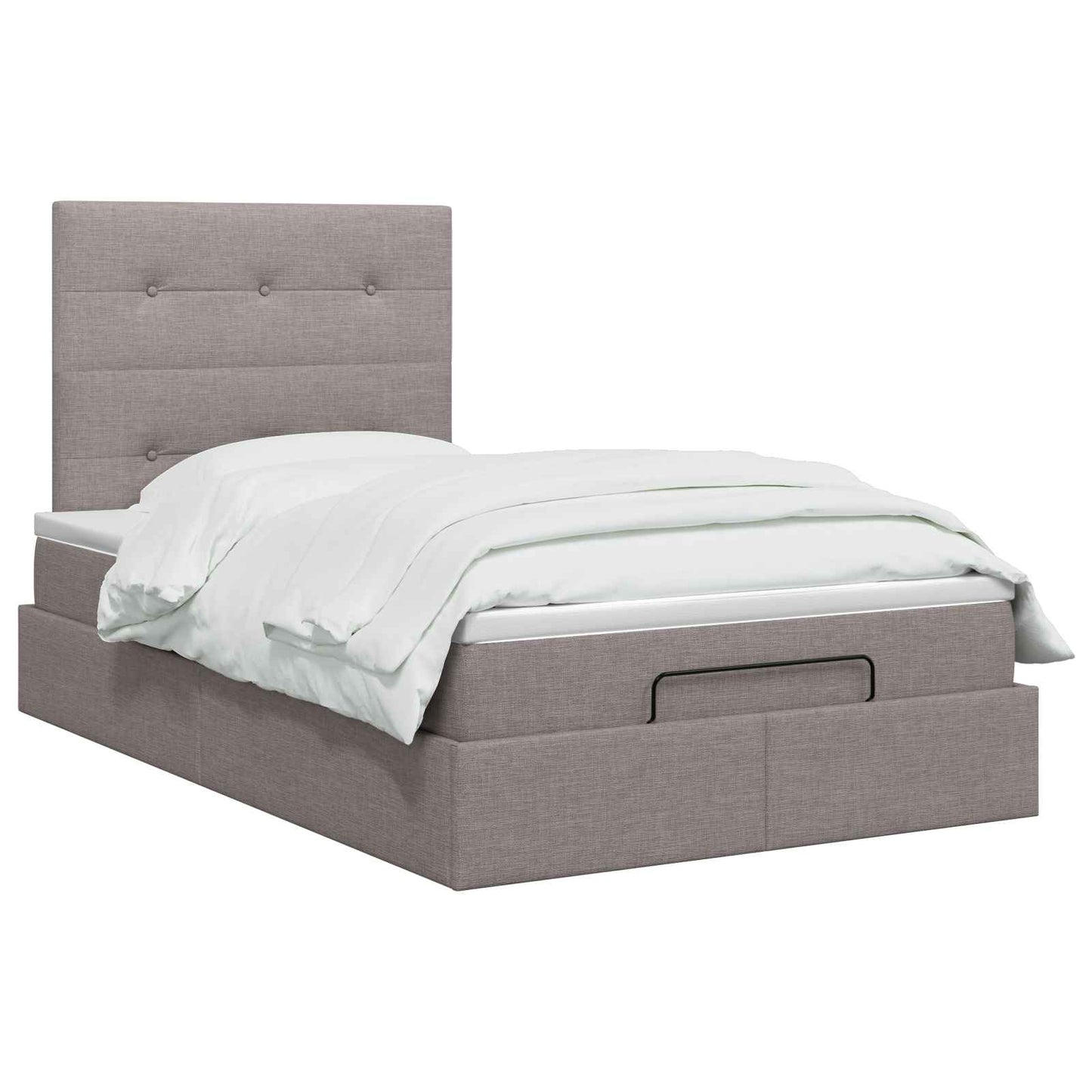 vidaXL Κρεβάτι Ottoman με Στρώμα και LED Taupe 120 x 200 cm Ύφασμα