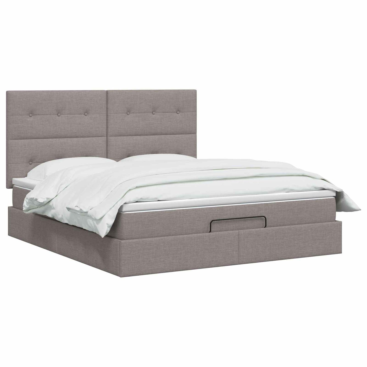 vidaXL Κρεβάτι Ottoman με Στρώμα και LED Taupe 140 x 190 cm Ύφασμα