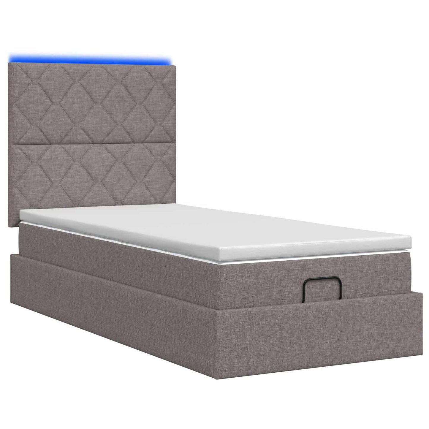 vidaXL Κρεβάτι Ottoman με Στρώμα και LED Taupe 80 x 200 cm Ύφασμα