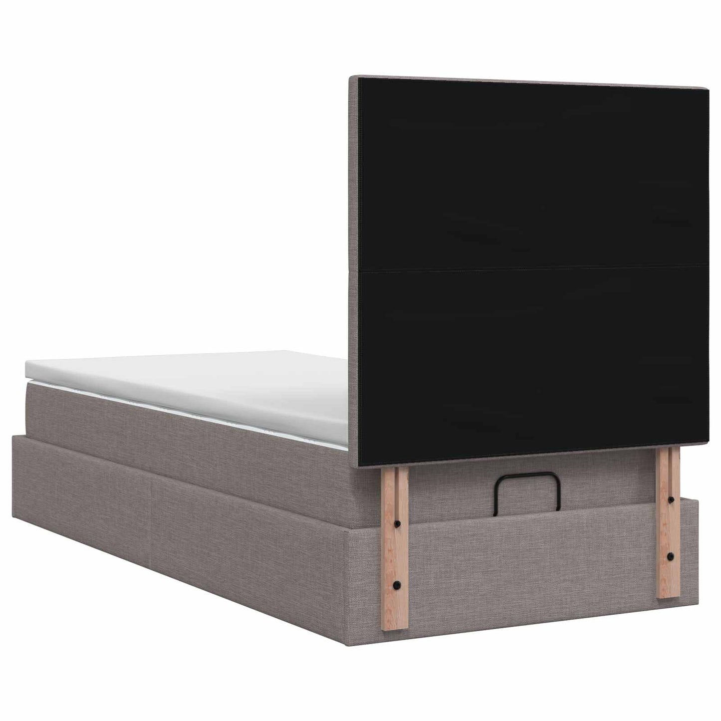 vidaXL Κρεβάτι Ottoman με Στρώμα και LED Taupe 80 x 200 cm Ύφασμα
