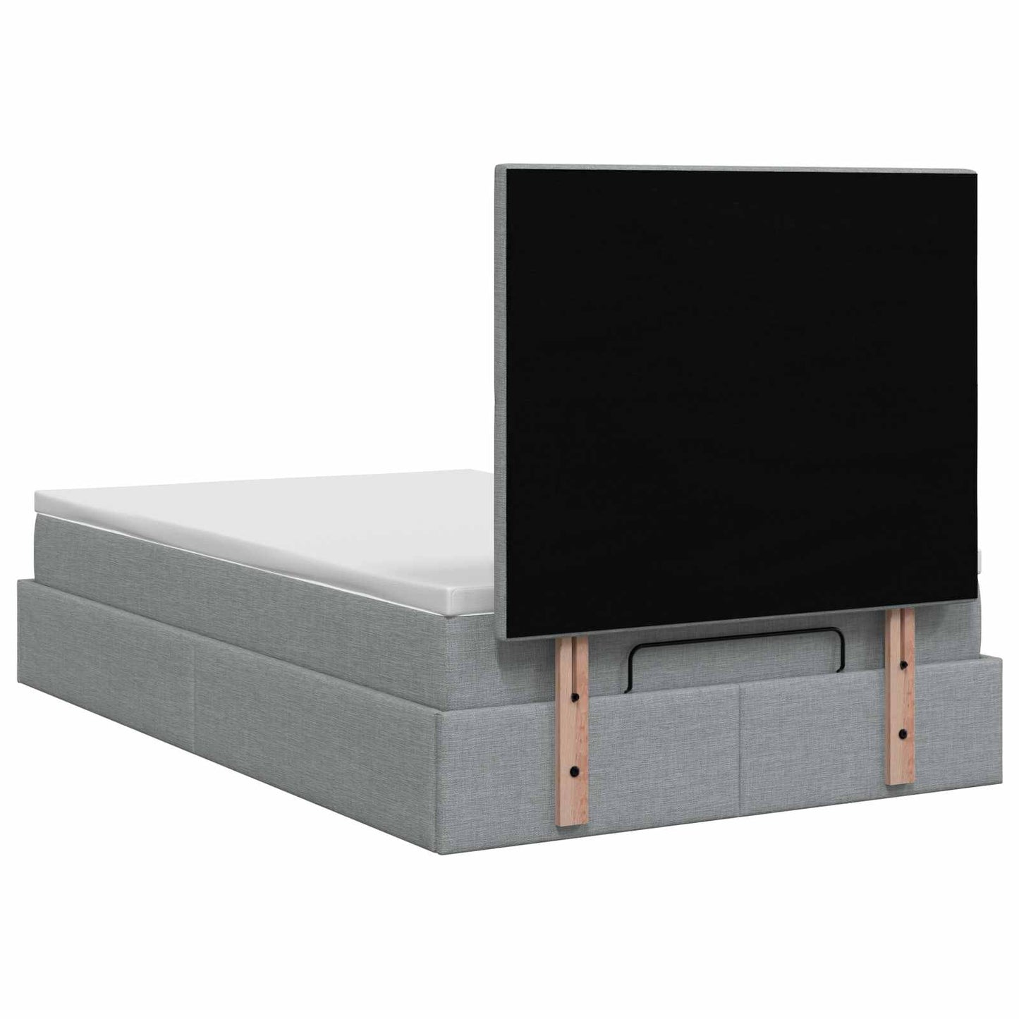 vidaXL Κρεβάτι Ottoman με Στρώμα και LED Ανοιχτό γκρι 120 x 200 cm