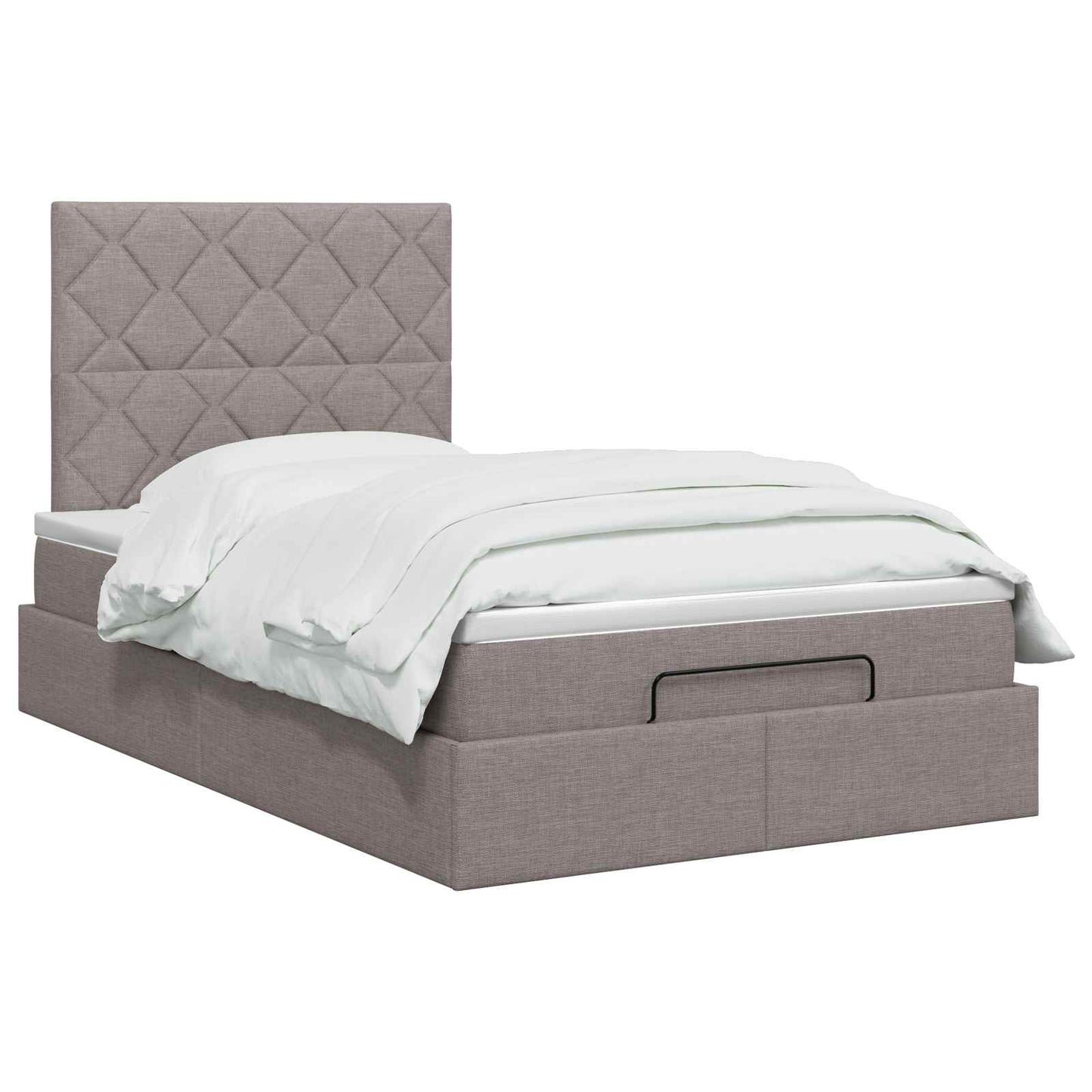 vidaXL Κρεβάτι Ottoman με Στρώμα και LED Taupe 120 x 200 cm Ύφασμα