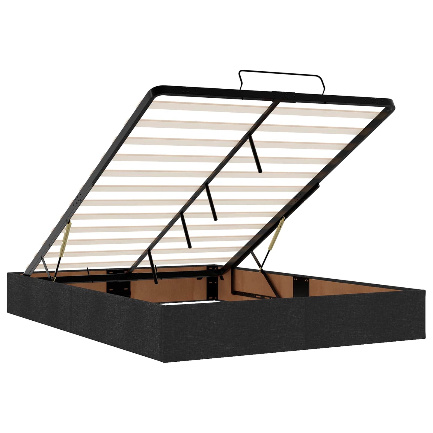 vidaXL Κρεβάτι Ottoman με Στρώμα και LED Μαύρο 140 x 190 cm Ύφασμα
