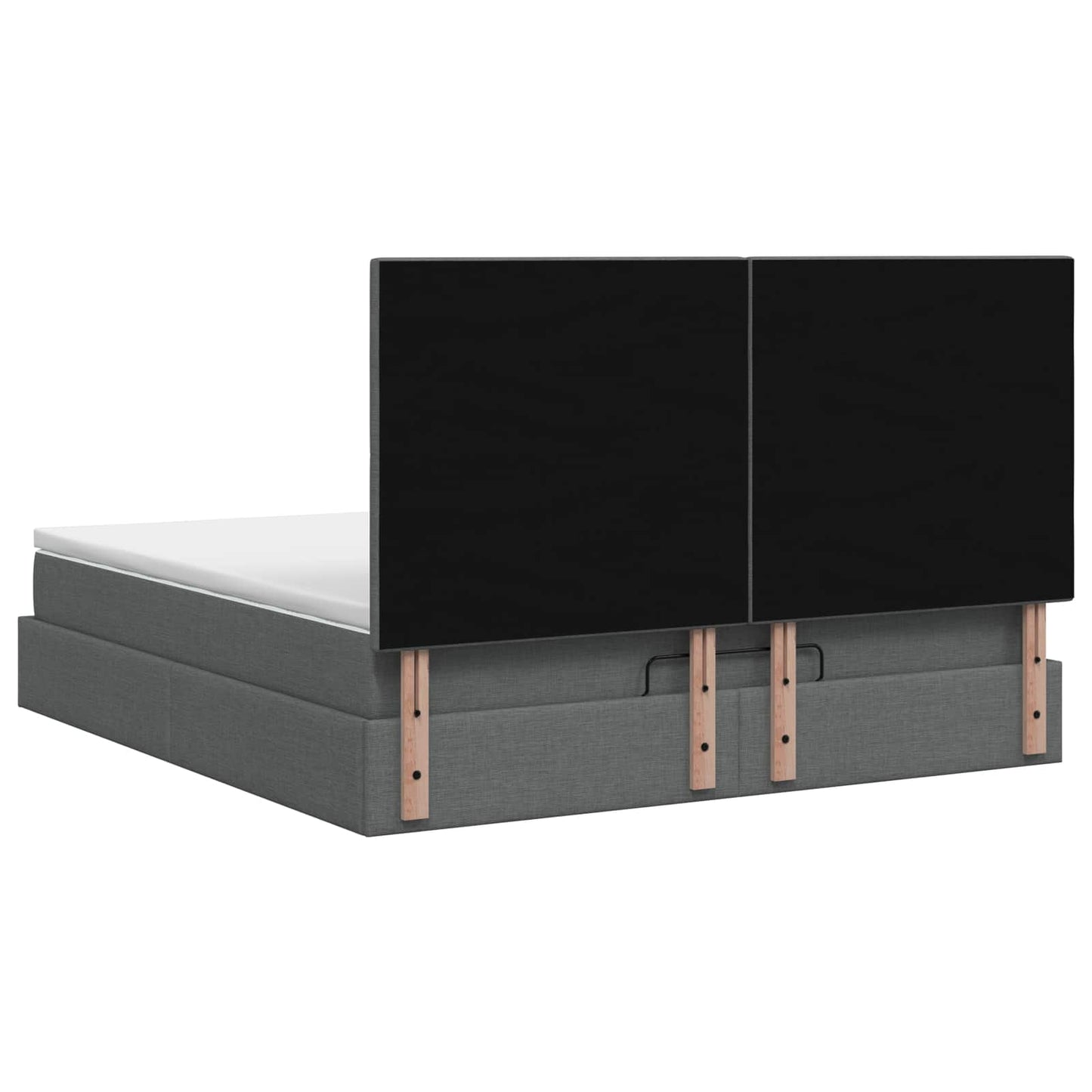 vidaXL Κρεβάτι Ottoman με Στρώμα και LED Σκούρο Γκρι 140 x 200 cm