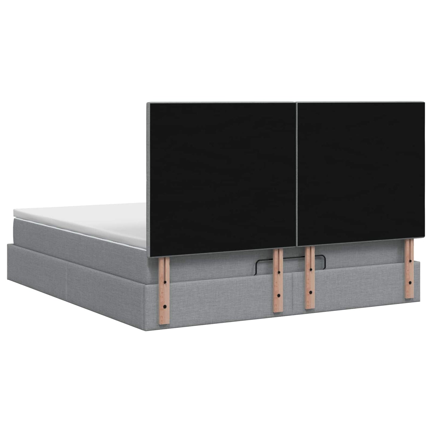 vidaXL Κρεβάτι Ottoman με Στρώμα και LED Ανοιχτό γκρι 180 x 200 cm