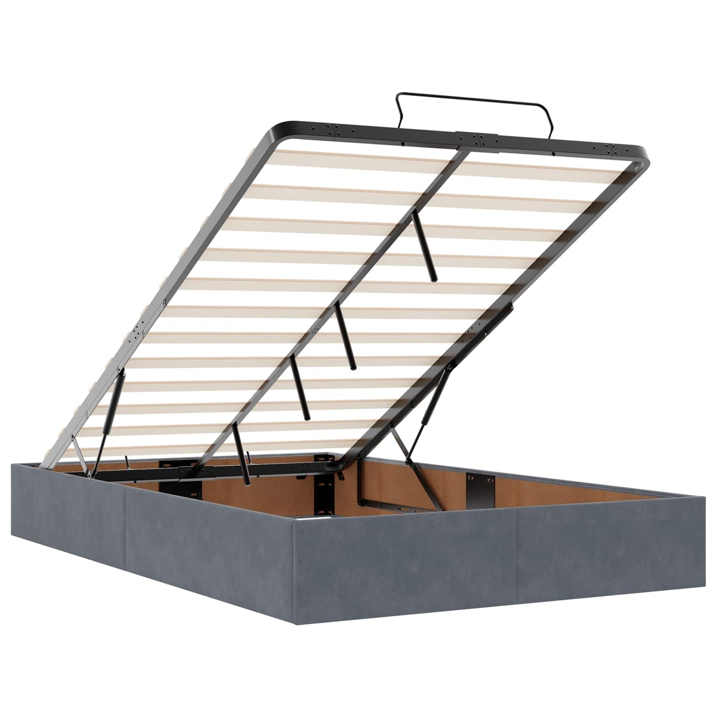 vidaXL Κρεβάτι Ottoman με Στρώμα και LED Σκούρο Γκρι 120 x 190 cm
