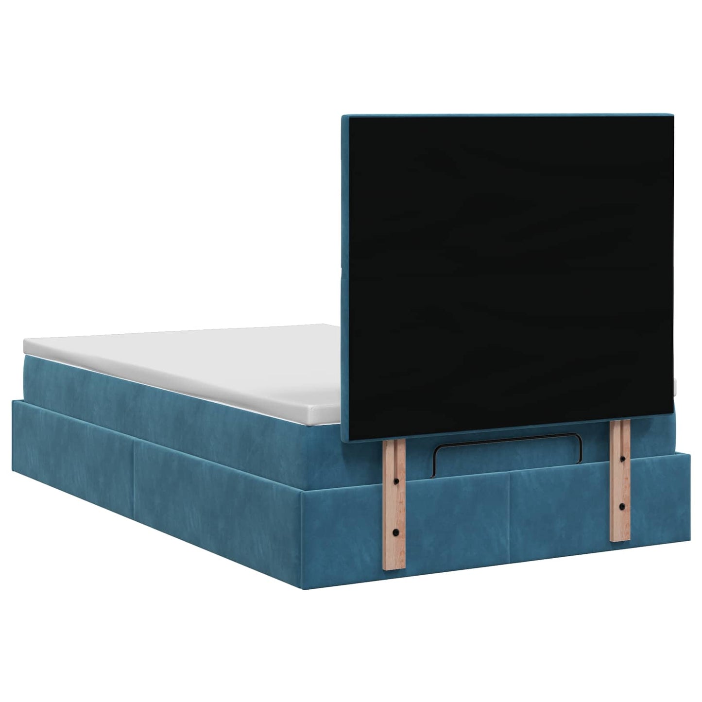 vidaXL Κρεβάτι Ottoman με Στρώμα και LED Σκούρο Μπλε 120 x 200 cm