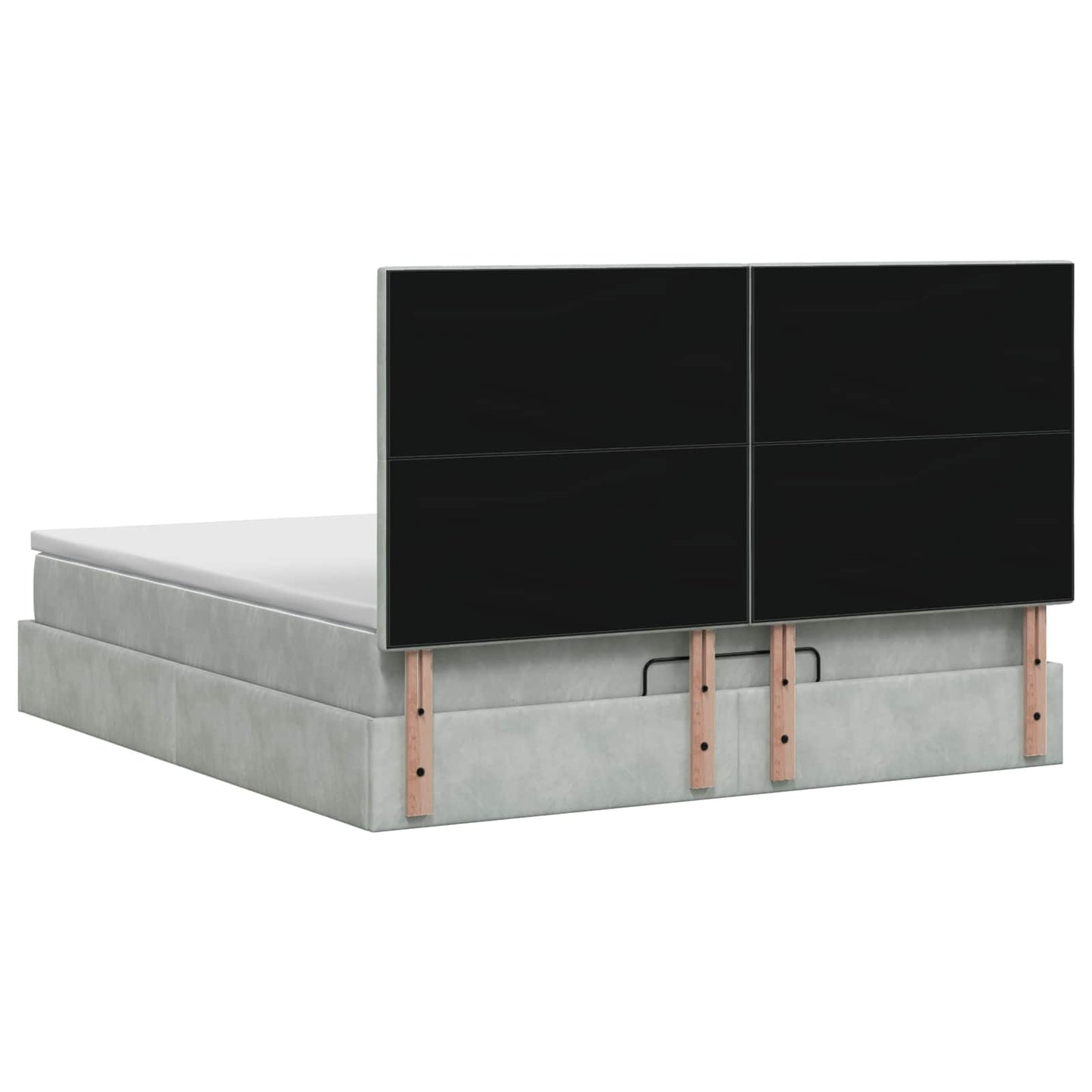 vidaXL Κρεβάτι Ottoman με Στρώμα και LED Ανοιχτό γκρι 140 x 200 cm