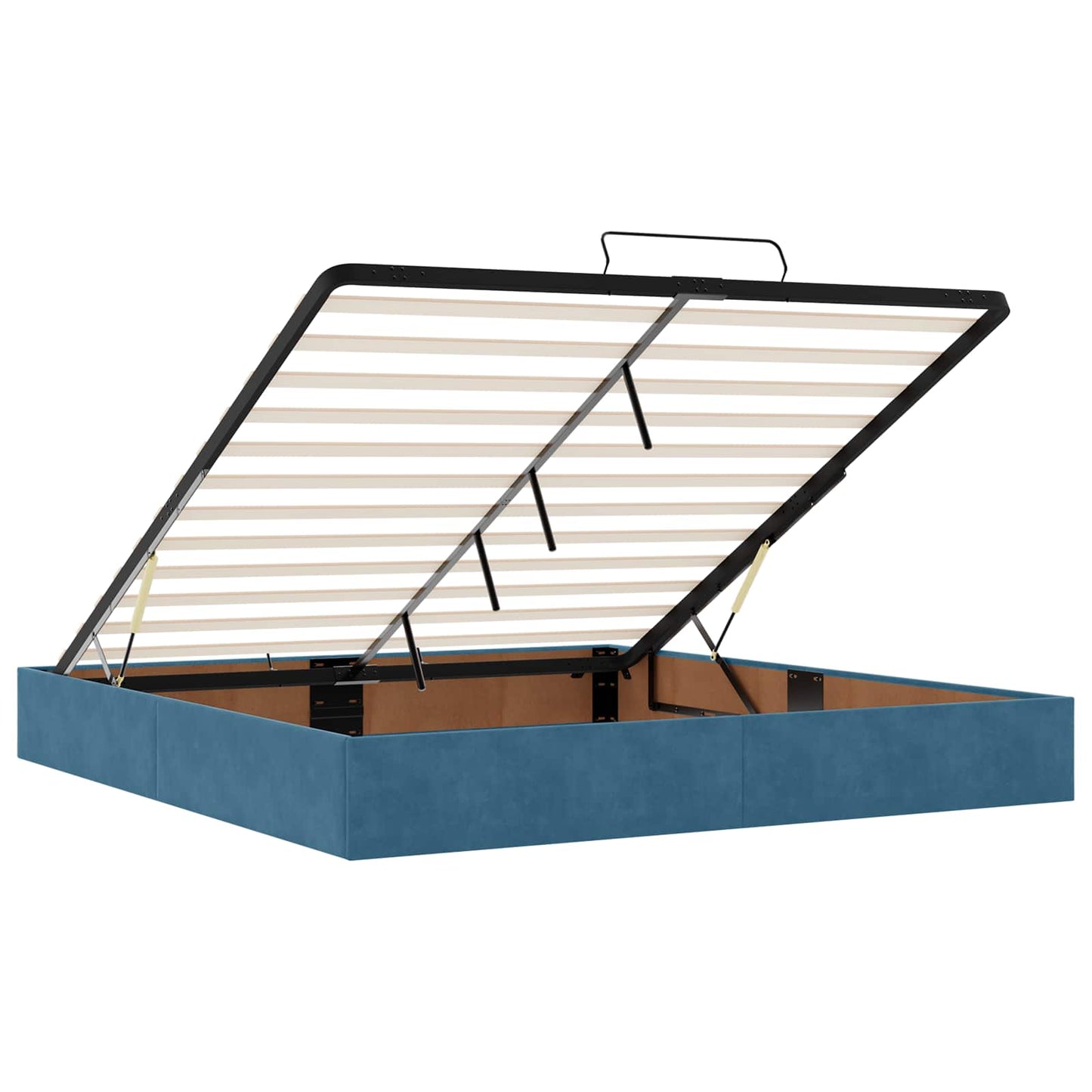 vidaXL Κρεβάτι Ottoman με Στρώμα και LED Σκούρο Μπλε 200 x 200 cm