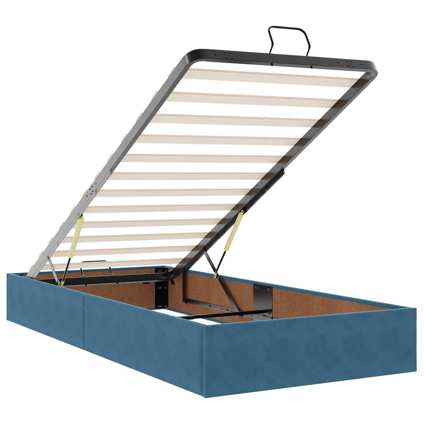 vidaXL Κρεβάτι Ottoman με Στρώμα και LED Σκούρο Μπλε 80 x 200 cm