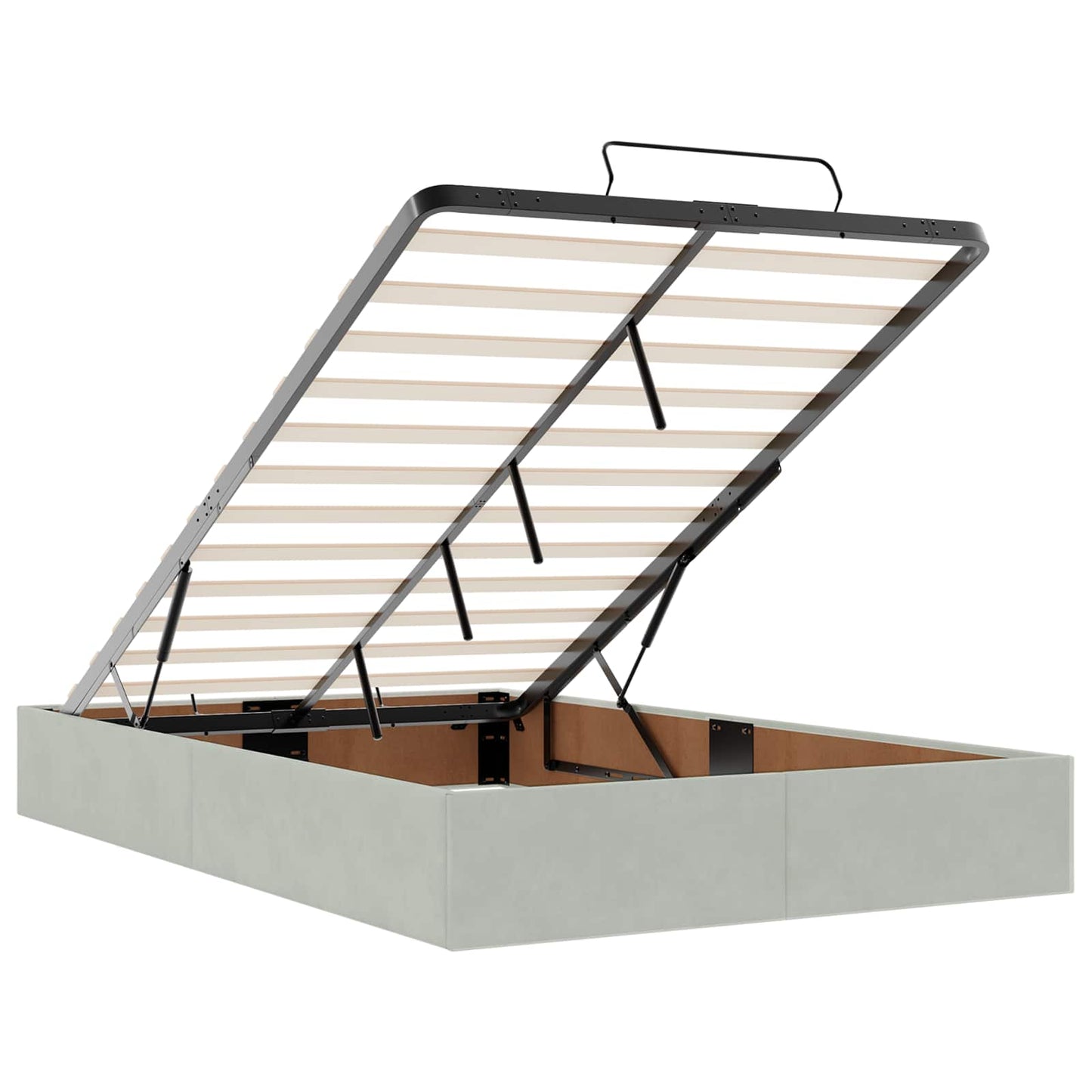 vidaXL Κρεβάτι Ottoman με Στρώμα και LED Ανοιχτό γκρι 120 x 200 cm