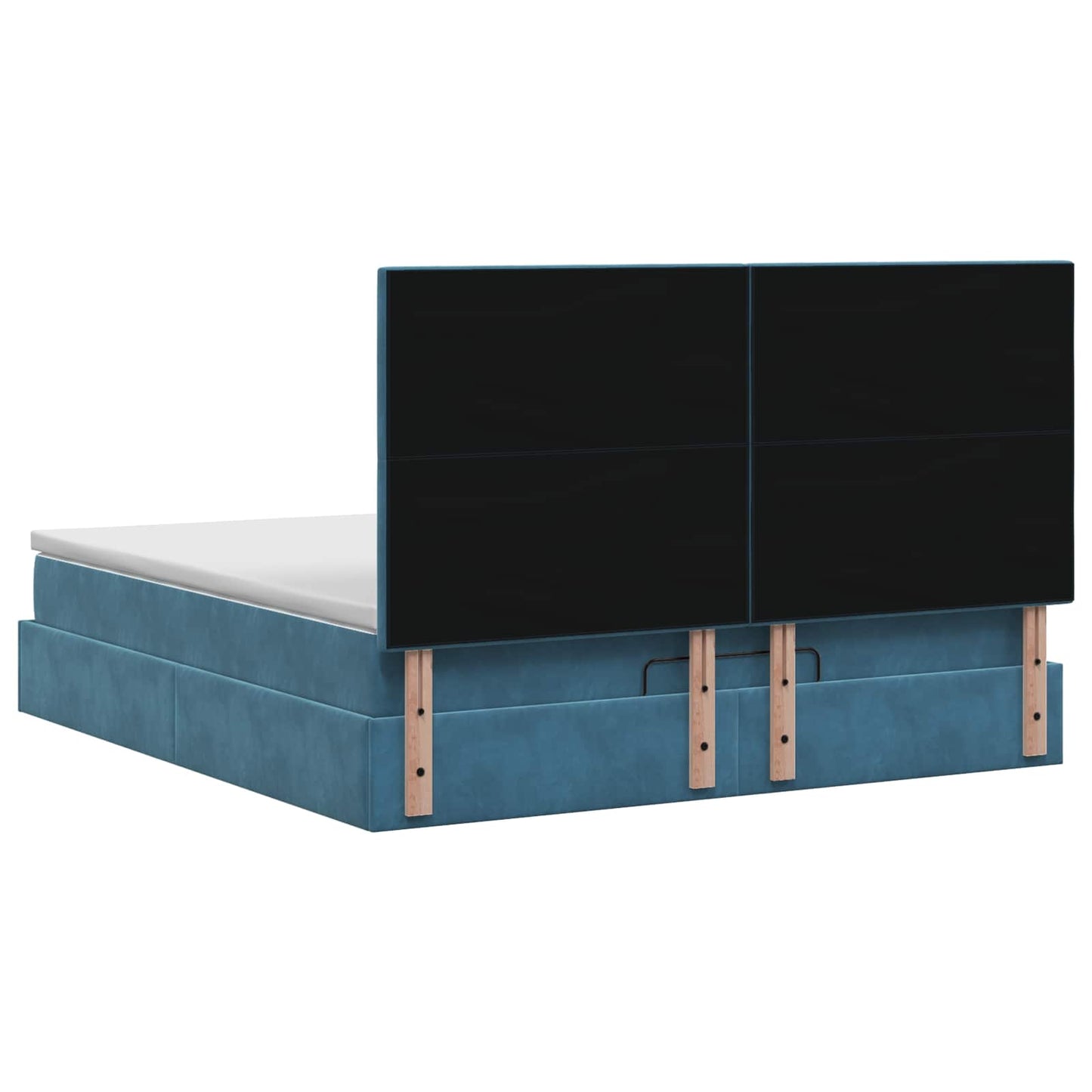 vidaXL Κρεβάτι Ottoman με Στρώμα και LED Σκούρο Μπλε 140 x 190 cm