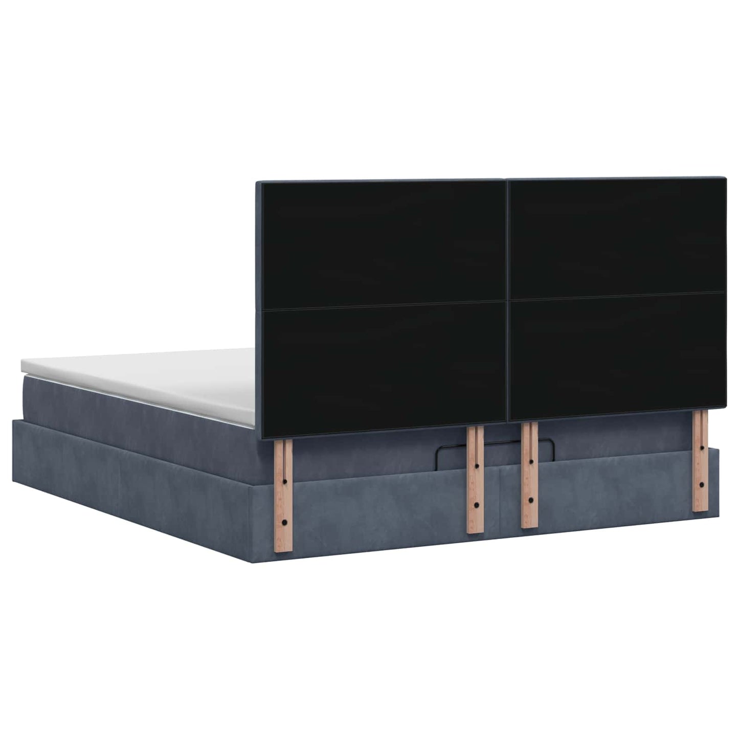 vidaXL Κρεβάτι Ottoman με Στρώμα και LED Σκούρο Γκρι 140 x 200 cm
