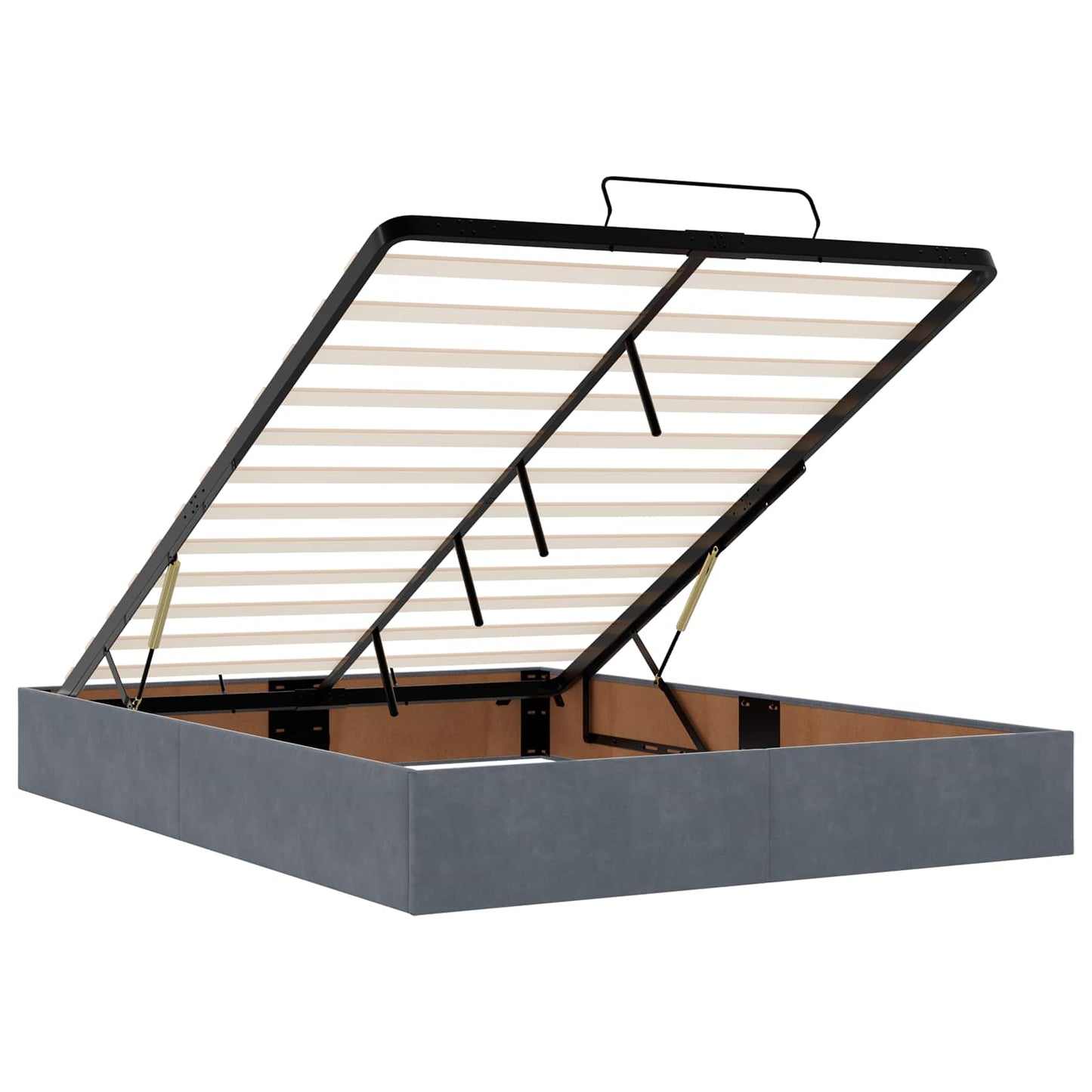 vidaXL Κρεβάτι Ottoman με Στρώμα και LED Σκούρο Γκρι 160 x 200 cm