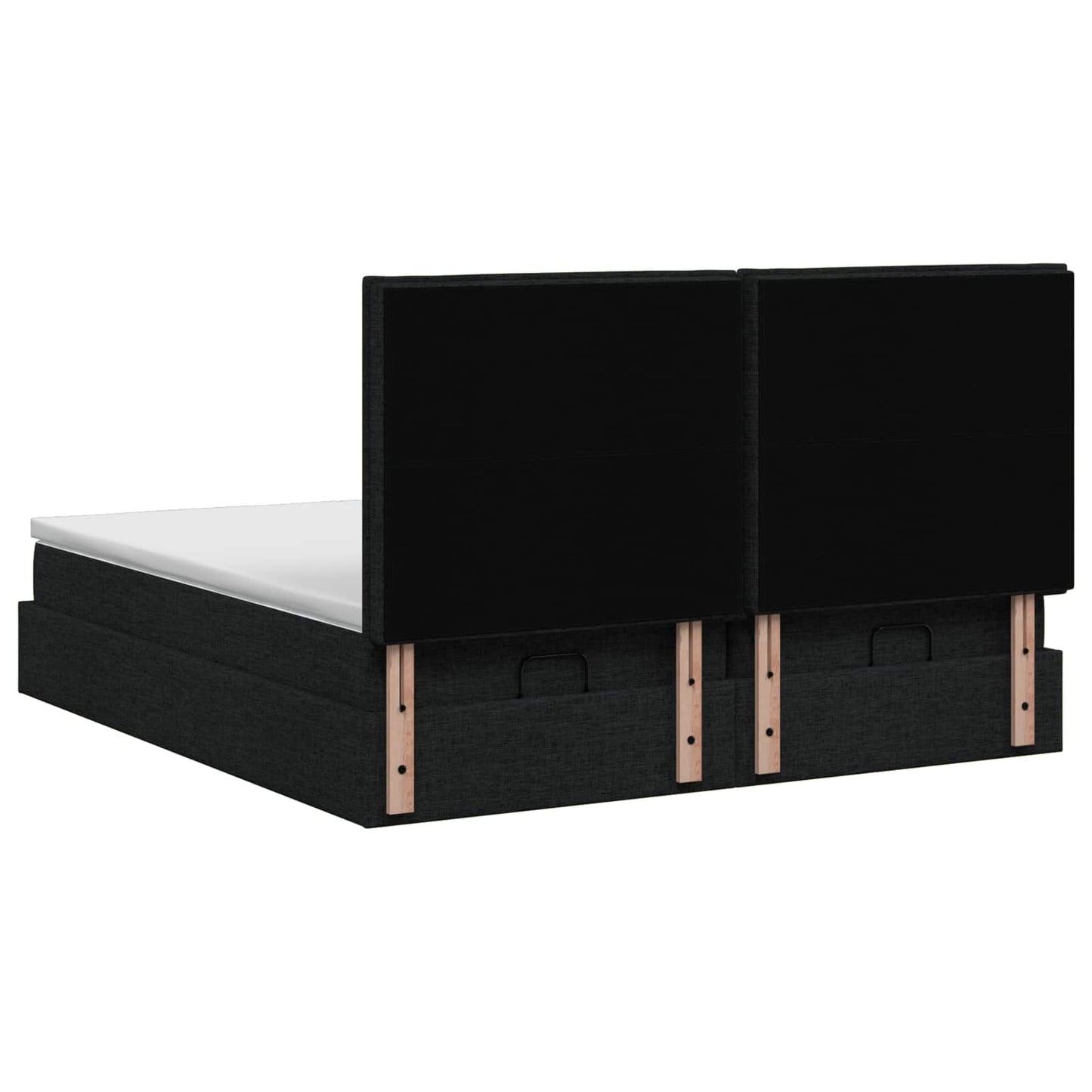 vidaXL Κρεβάτι Ottoman με Στρώμα και LED Μαύρο 180 x 200 cm Ύφασμα