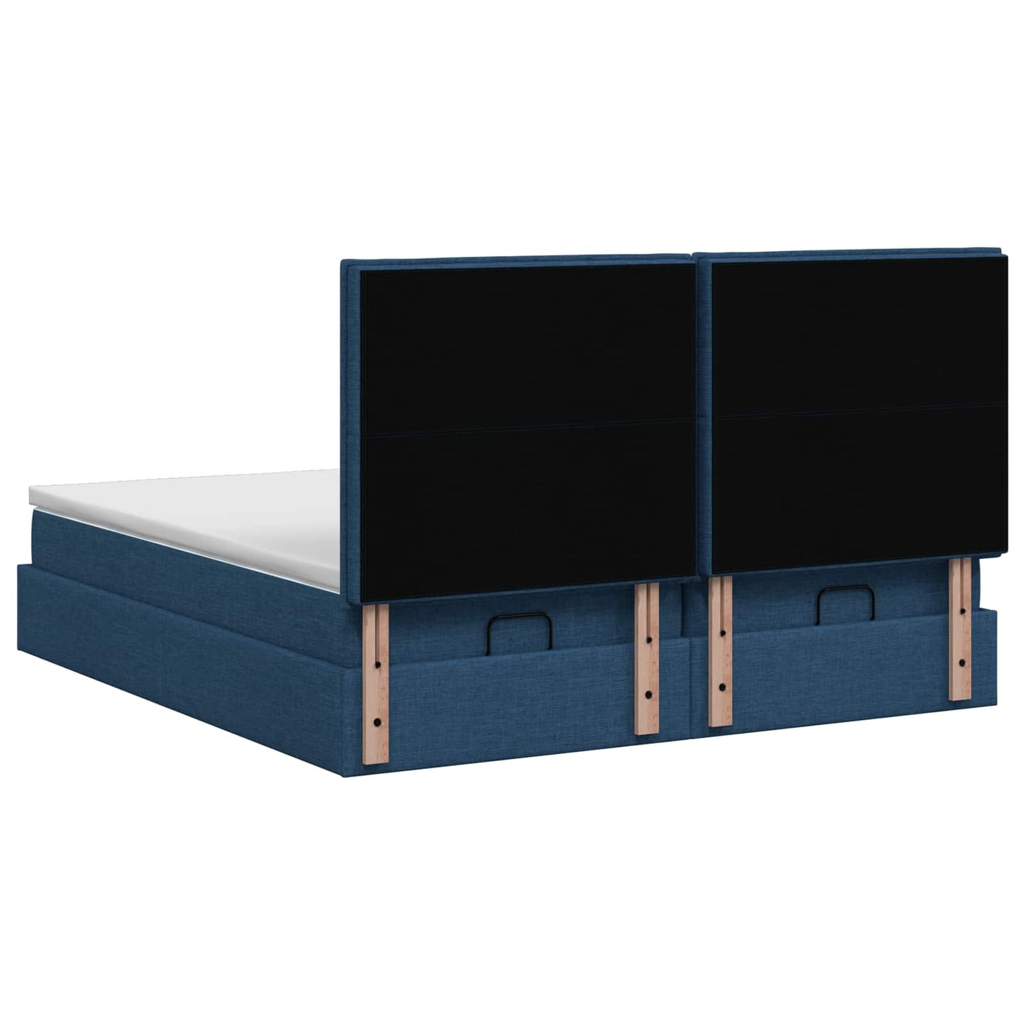 vidaXL Κρεβάτι Ottoman με Στρώμα και LED Μπλε 180 x 200 cm Ύφασμα