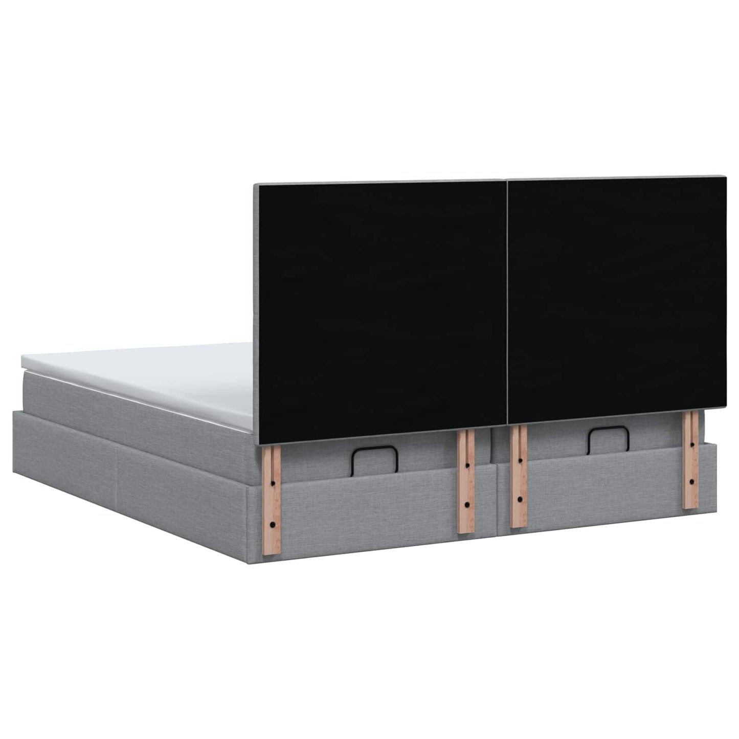 vidaXL Κρεβάτι Ottoman με Στρώμα και LED Ανοιχτό γκρι 180 x 200 cm