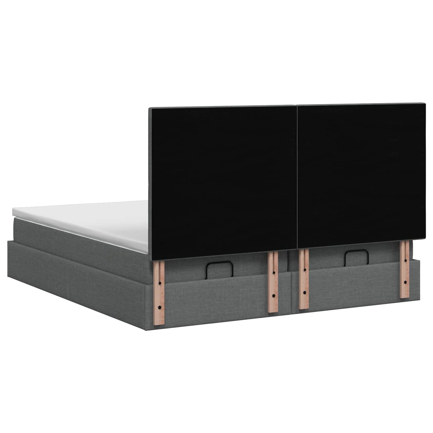 vidaXL Κρεβάτι Ottoman με Στρώμα και LED Σκούρο Γκρι 180 x 200 cm