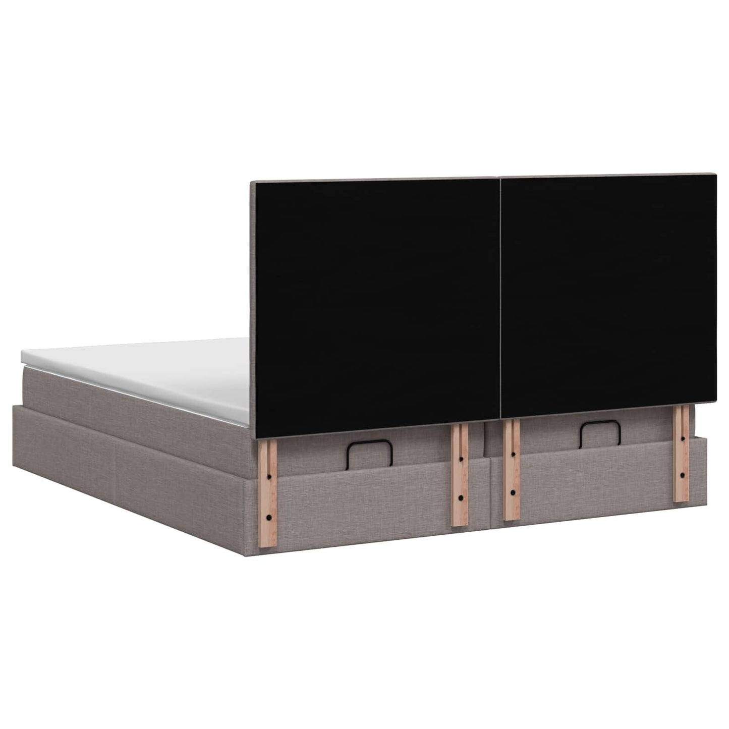 vidaXL Κρεβάτι Ottoman με Στρώμα και LED Taupe 180 x 200 cm Ύφασμα