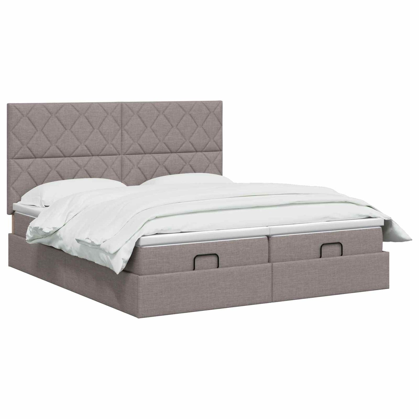 vidaXL Κρεβάτι Ottoman με Στρώμα και LED Taupe 180 x 200 cm Ύφασμα