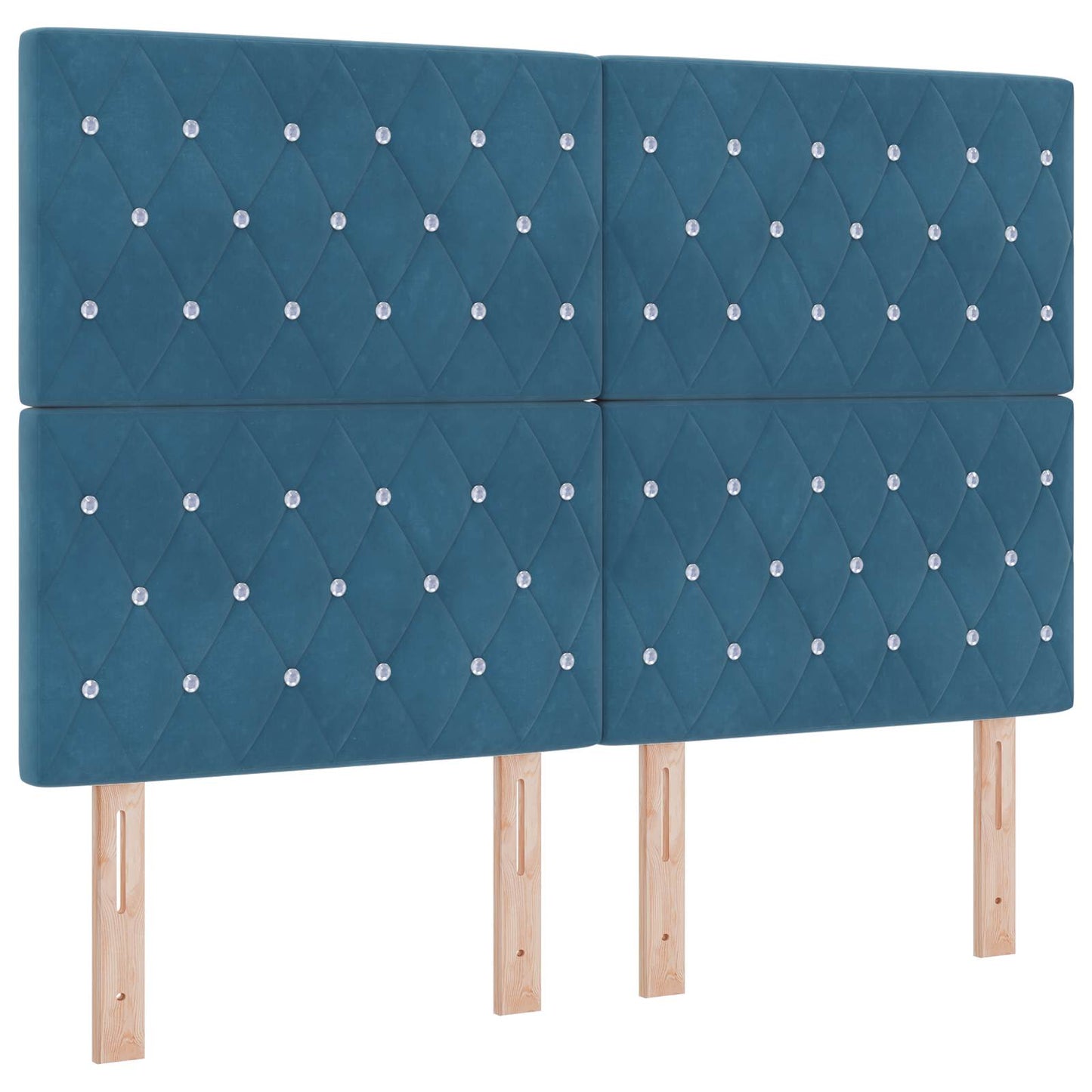 vidaXL Κρεβάτι Ottoman με Στρώμα και LED Σκούρο Μπλε 160 x 200 cm