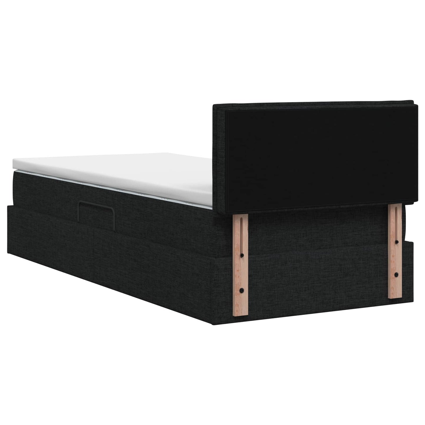 vidaXL Κρεβάτι με αποθηκευτικό χώρο και στρώμα Μαύρο 90 x 200 cm