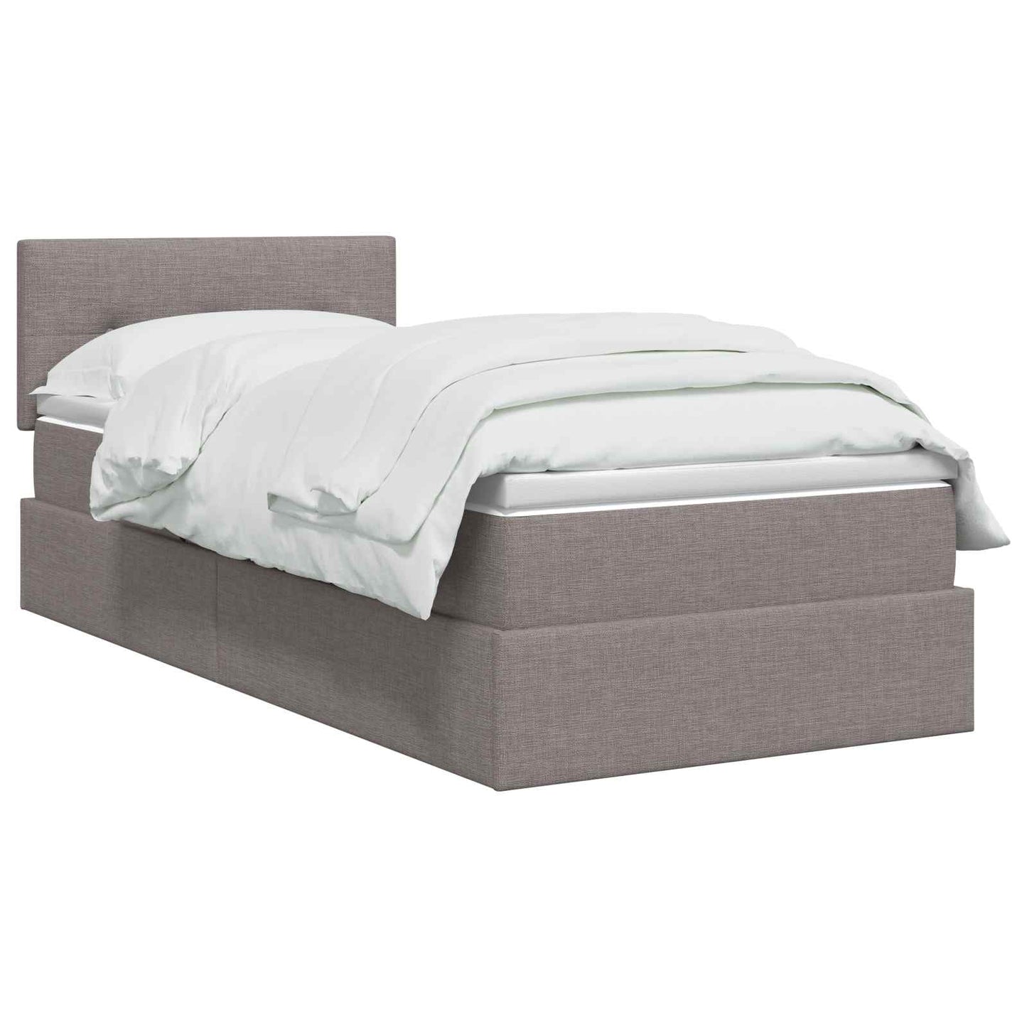 vidaXL Κρεβάτι με αποθηκευτικό χώρο και στρώμα Taupe 90 x 200 cm