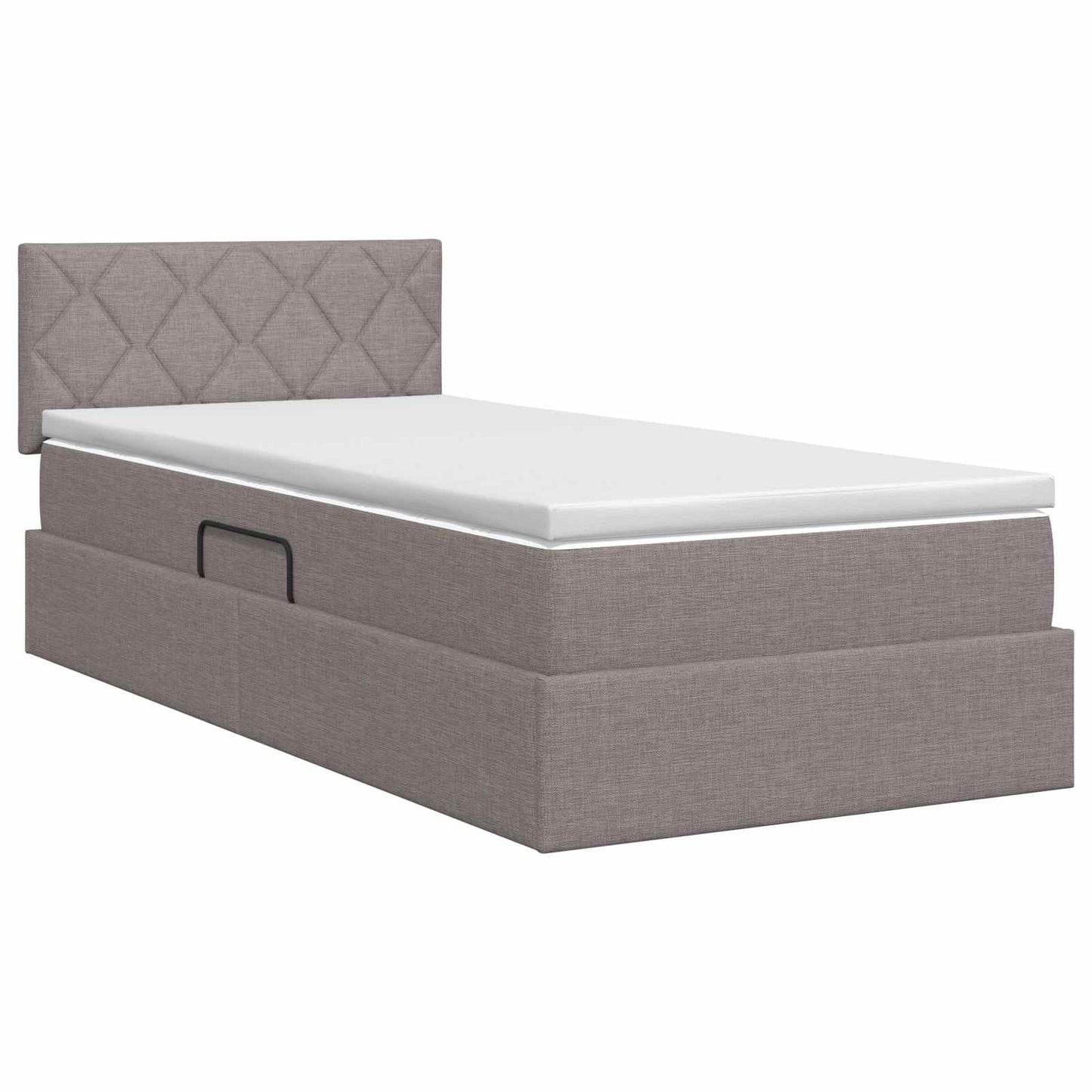 vidaXL Κρεβάτι με αποθηκευτικό χώρο και στρώμα Taupe 90 x 190 cm