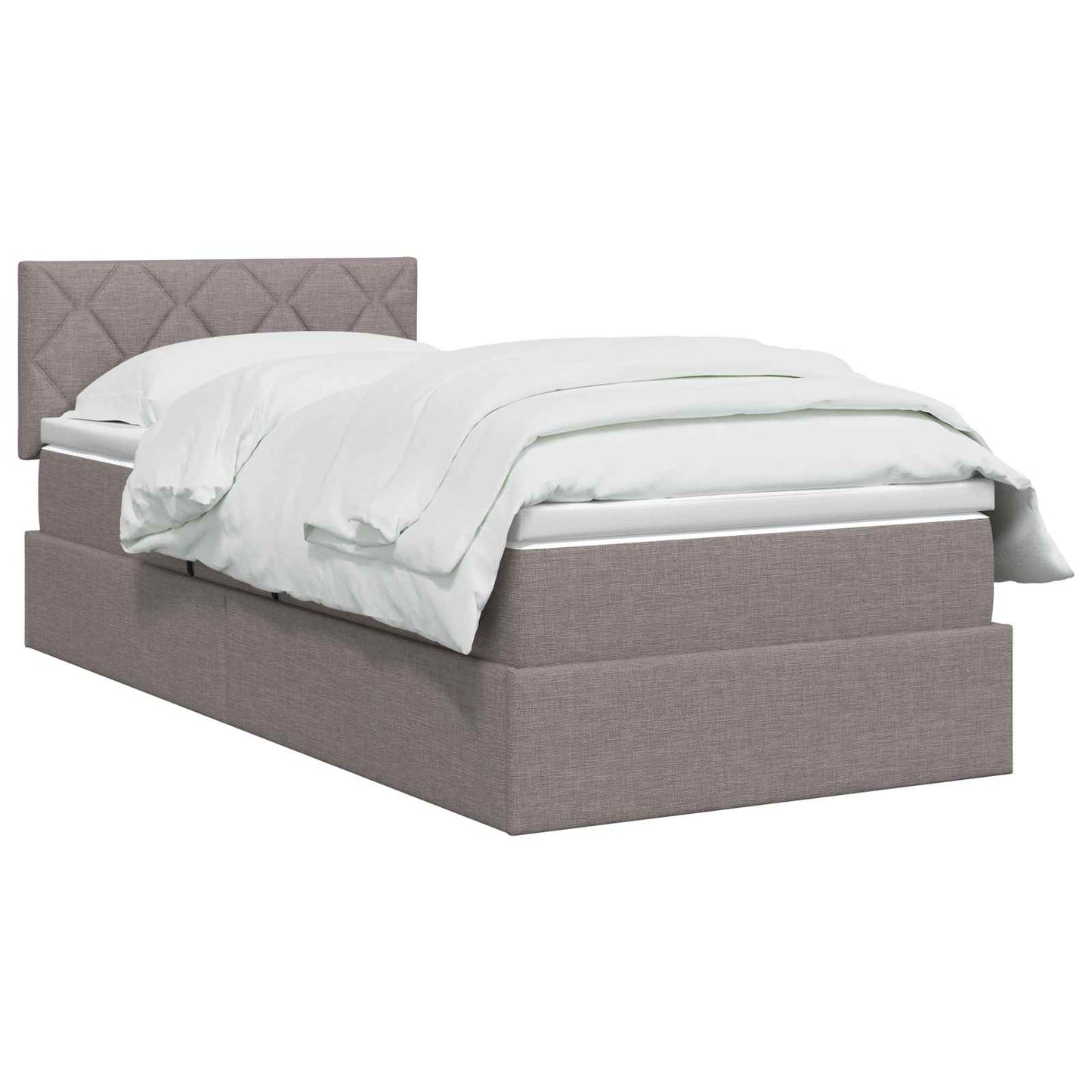 vidaXL Κρεβάτι με αποθηκευτικό χώρο και στρώμα Taupe 90 x 190 cm
