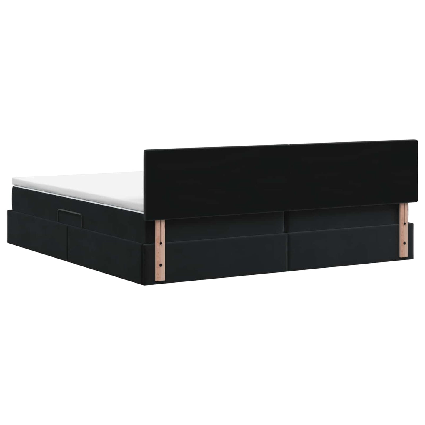 vidaXL Κρεβάτι Αποθήκης με κεφαλάρι Μαύρο 200 x 200 cm Βελούδο