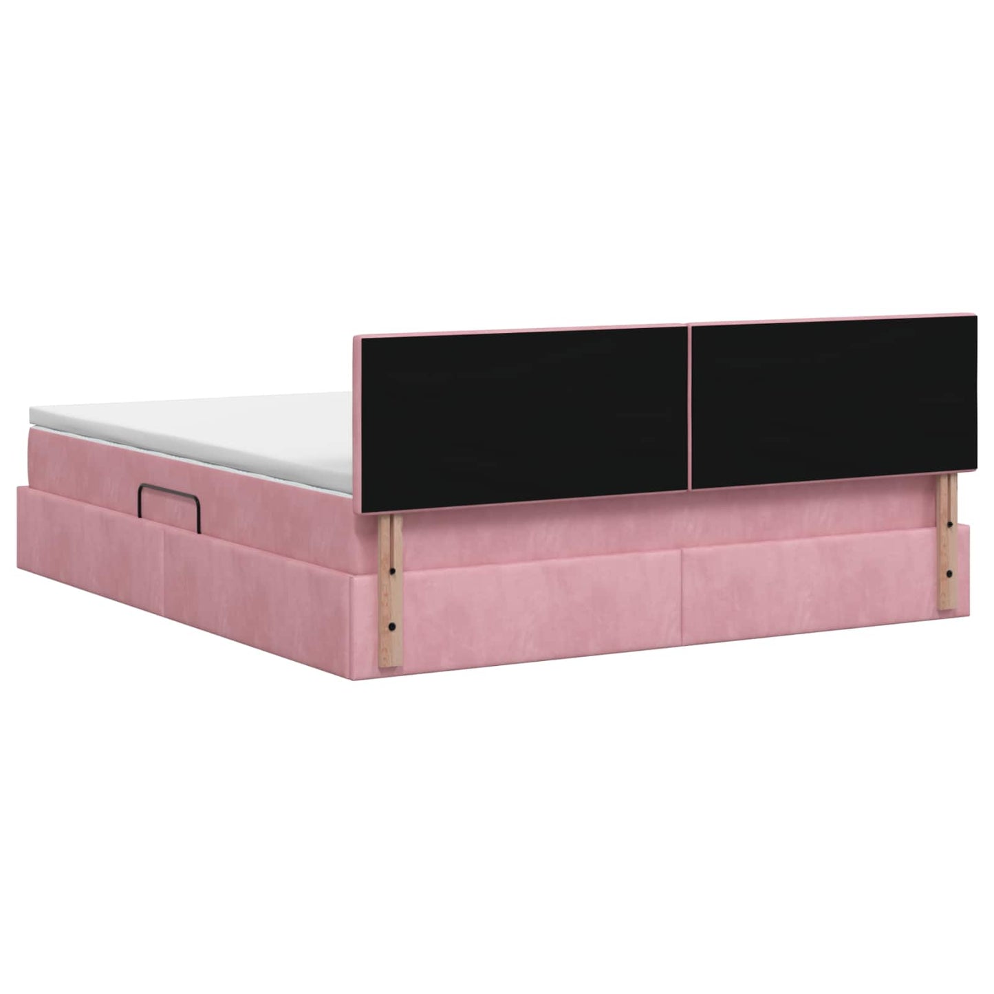 vidaXL Κρεβάτι Αποθήκης με κεφαλάρι Ροζ 180 x 200 cm Βελούδο
