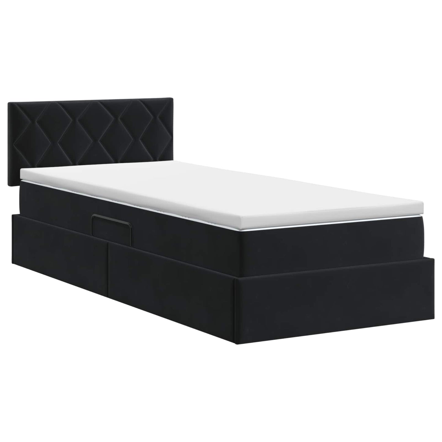 vidaXL Κρεβάτι Αποθήκης με κεφαλάρι Μαύρο 100 x 200 cm Βελούδο