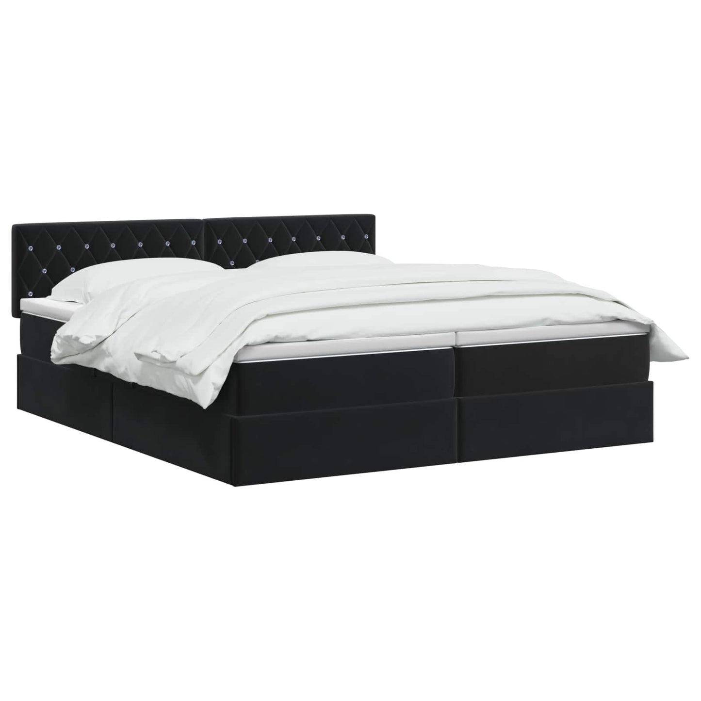 vidaXL Κρεβάτι Αποθήκης με κεφαλάρι 2 τμχ. Μαύρο