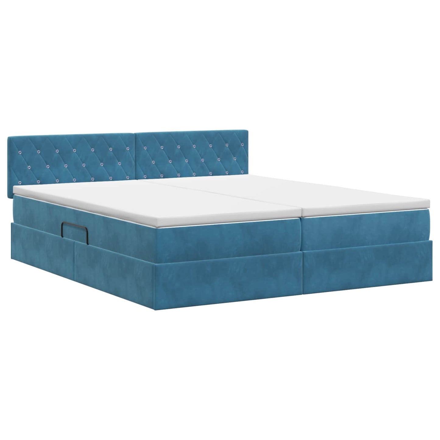 vidaXL Κρεβάτι Αποθήκης με κεφαλάρι 2 τμχ. Σκούρο Μπλε