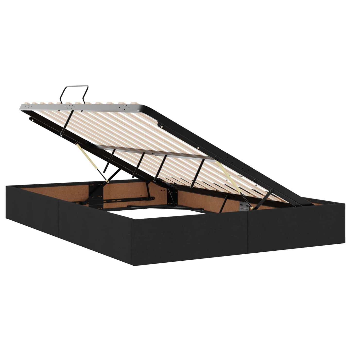 vidaXL LED Κρεβάτι αποθήκευσης με στρώμα Μαύρο 140 x 190 cm Ύφασμα