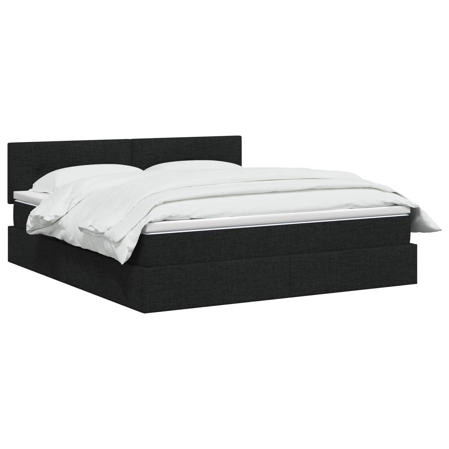 vidaXL LED Κρεβάτι αποθήκευσης με στρώμα Μαύρο 140 x 190 cm Ύφασμα