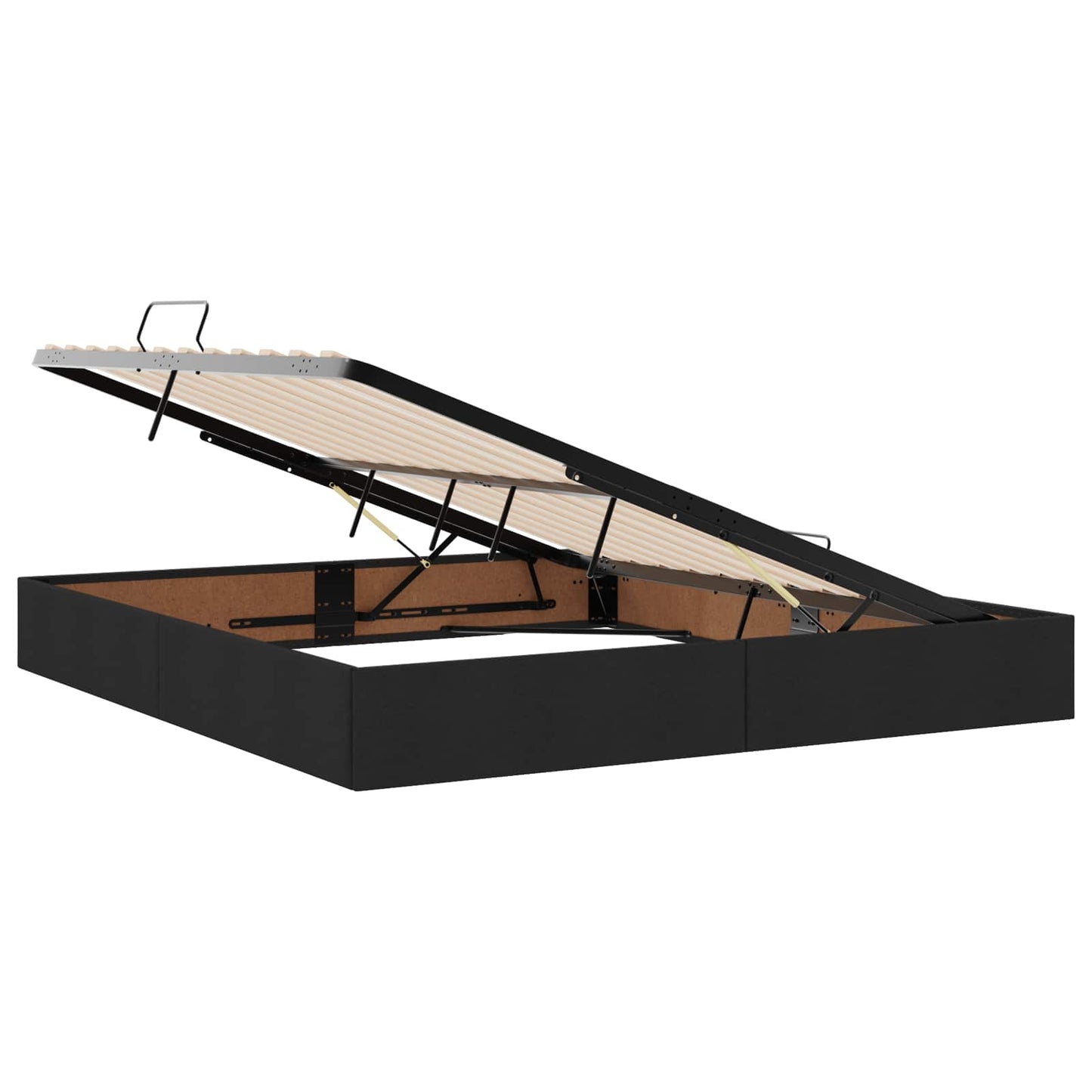 vidaXL LED Κρεβάτι αποθήκευσης με στρώμα Μαύρο 200 x 200 cm Ύφασμα