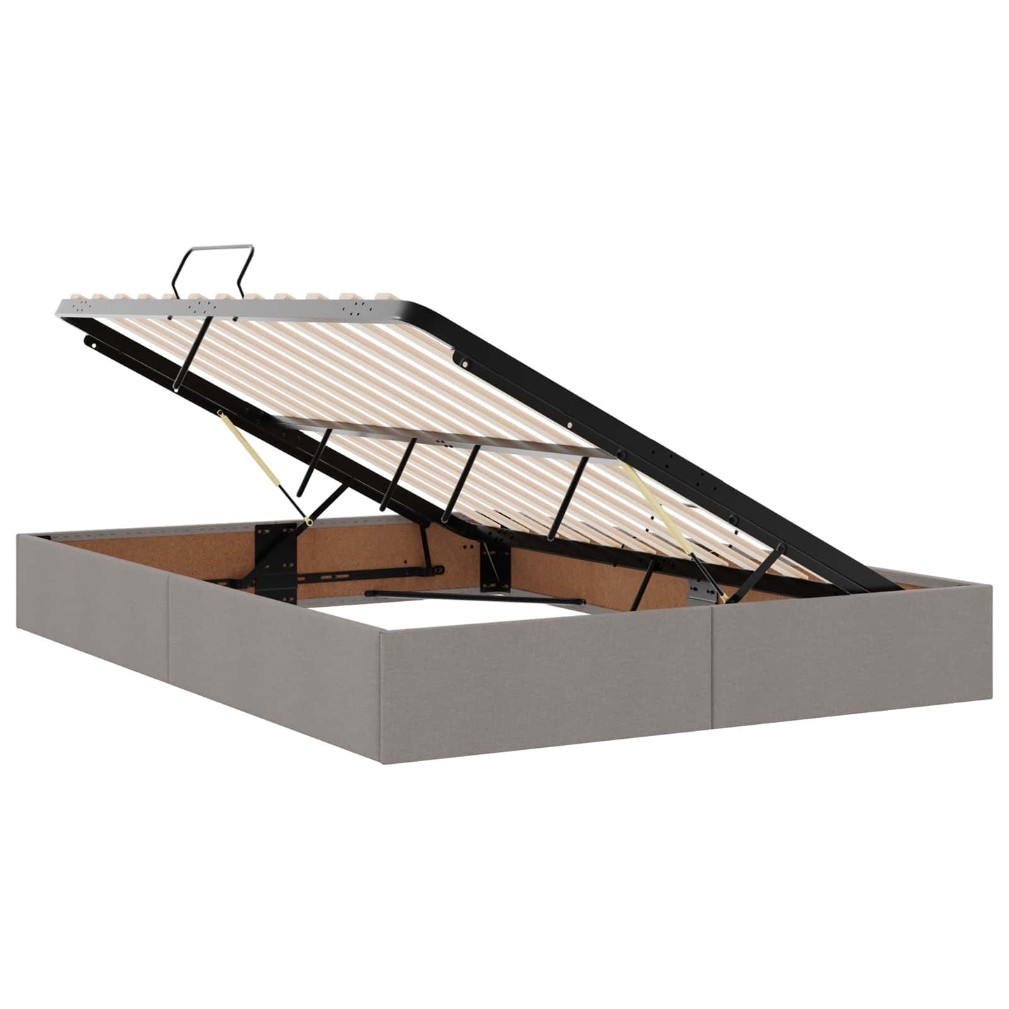 vidaXL LED Κρεβάτι αποθήκευσης με στρώμα Taupe 160 x 200 cm Ύφασμα