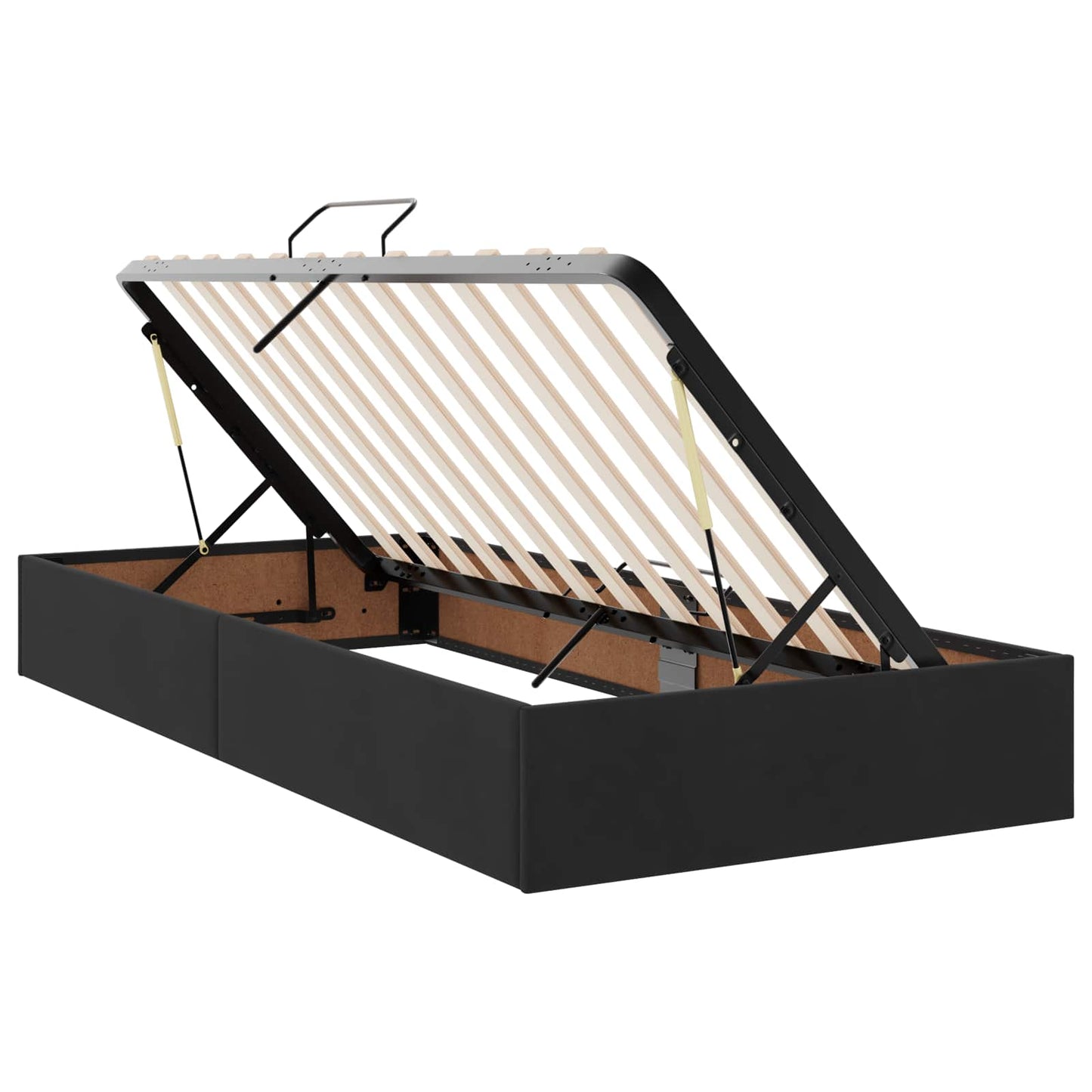 vidaXL LED Κρεβάτι αποθήκευσης με στρώμα Μαύρο 90 x 200 cm Βελούδο