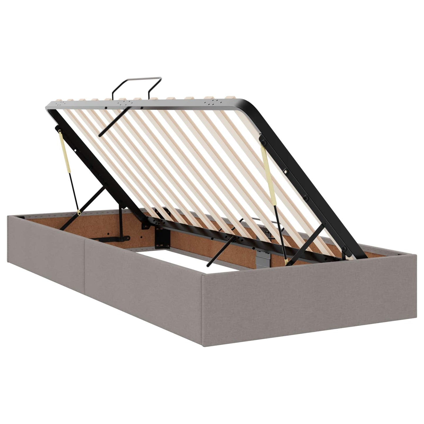 vidaXL LED Κρεβάτι αποθήκευσης με στρώμα Taupe 200 x 200 cm Ύφασμα