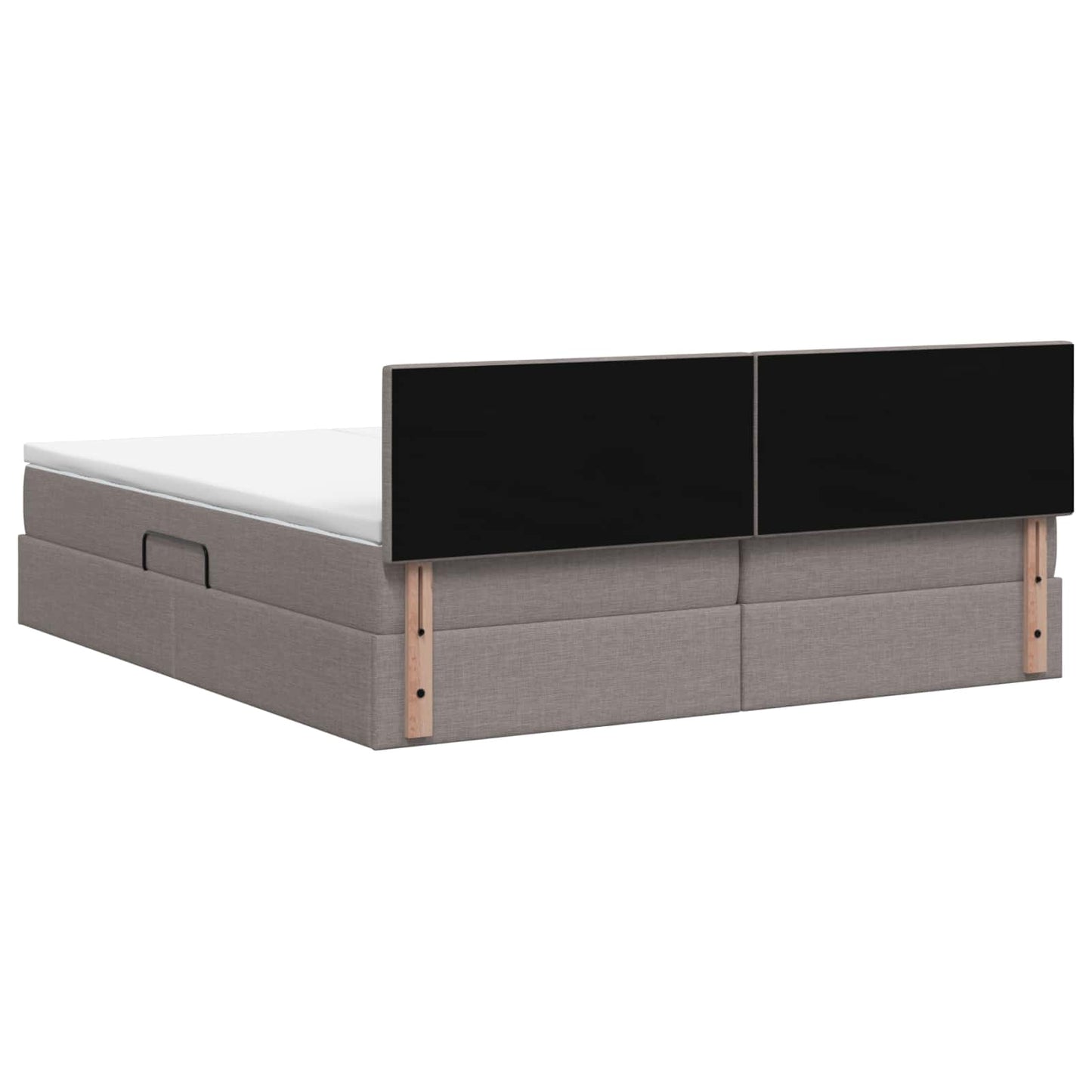 vidaXL LED Κρεβάτι αποθήκευσης με στρώμα Taupe 200 x 200 cm Ύφασμα