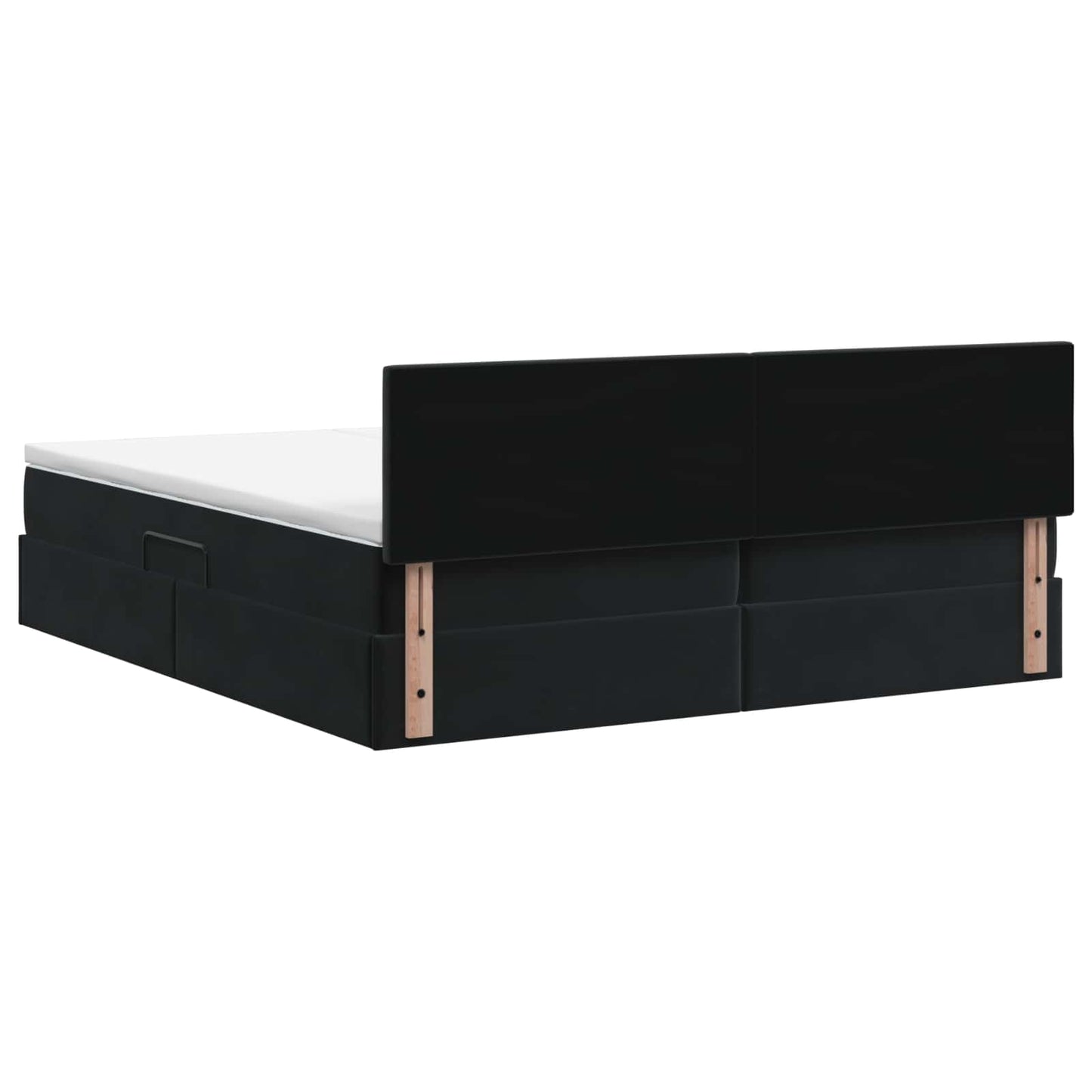vidaXL LED Κρεβάτι αποθήκευσης με στρώμα Μαύρο 180 x 200 cm Βελούδο