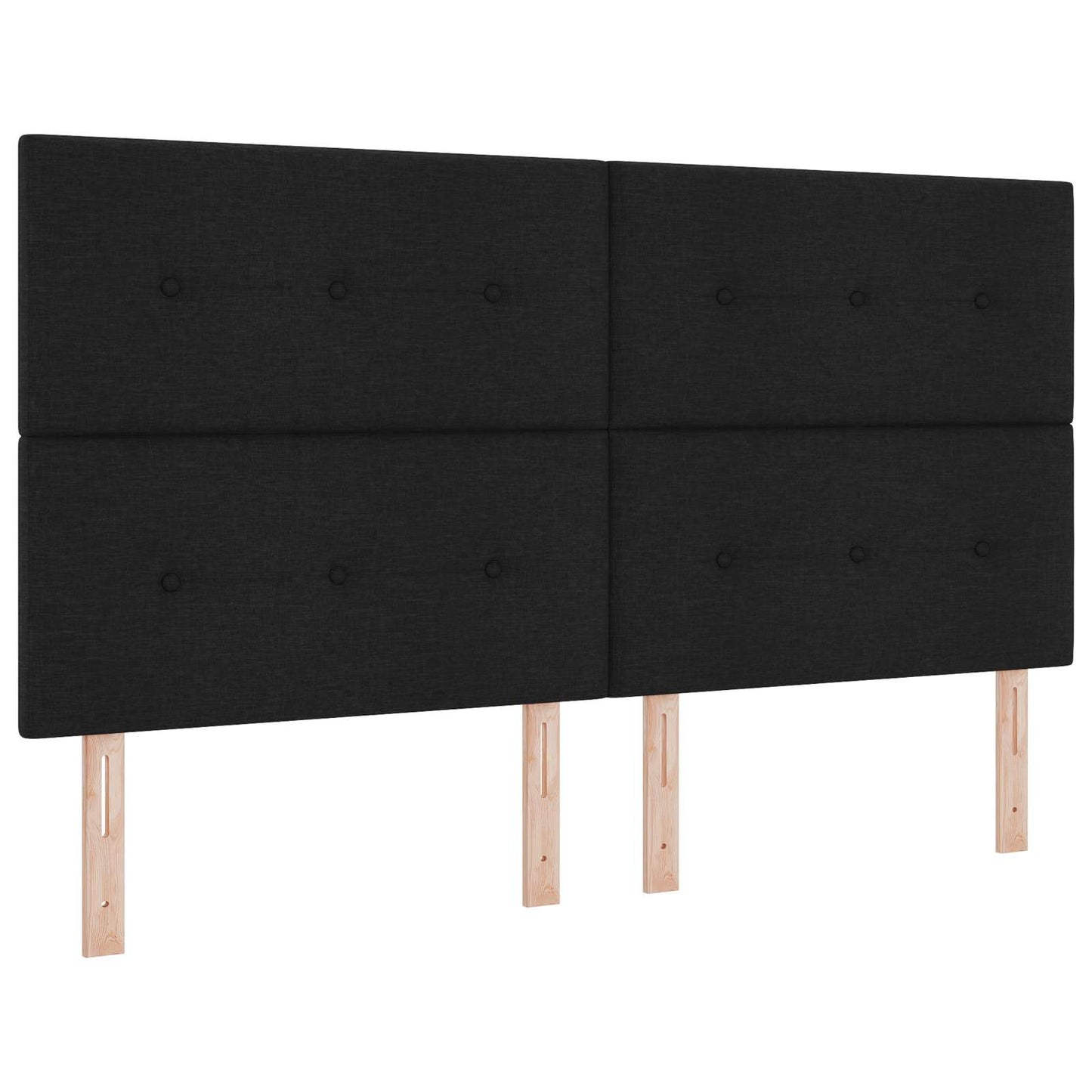 vidaXL Κρεβάτι Αποθήκης με κεφαλάρι Μαύρο 200 x 200 cm Ύφασμα