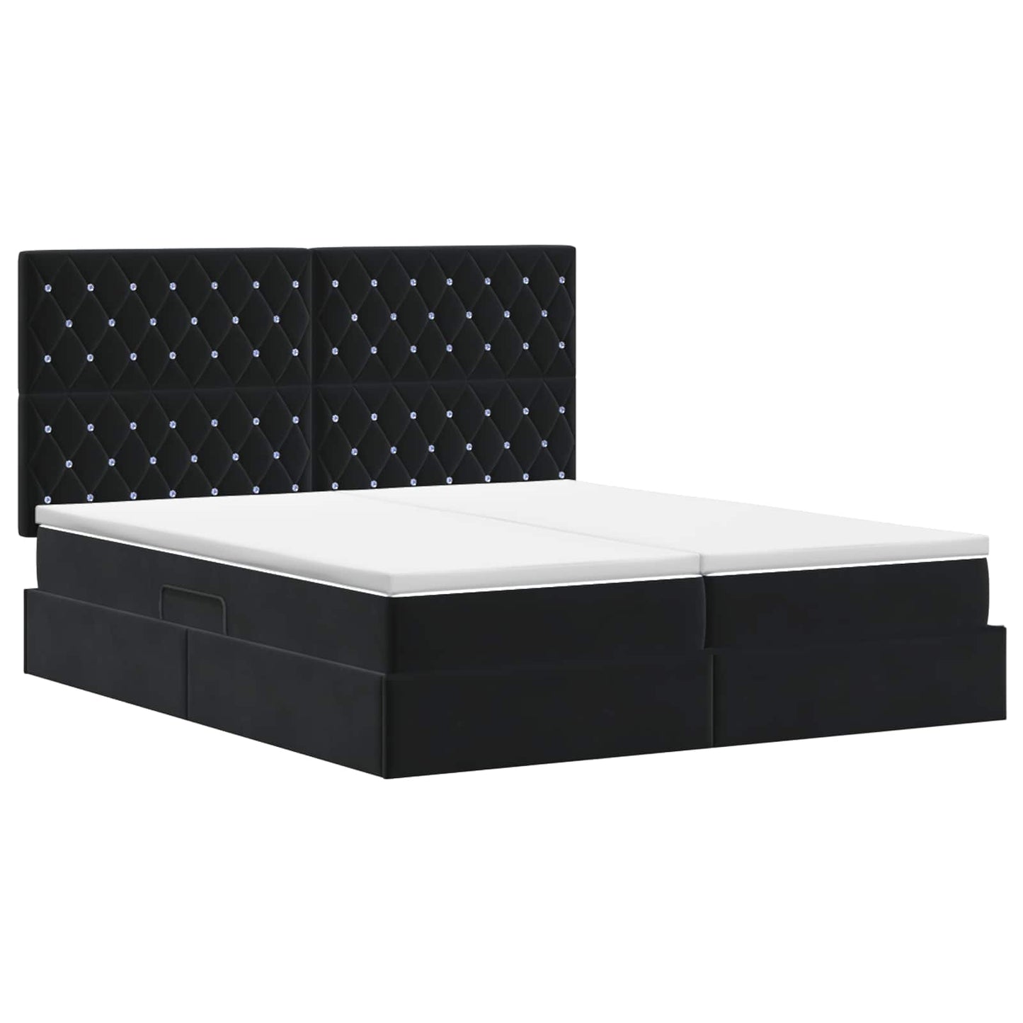 vidaXL Κρεβάτι Αποθήκης με κεφαλάρι Μαύρο 180 x 200 cm Βελούδο
